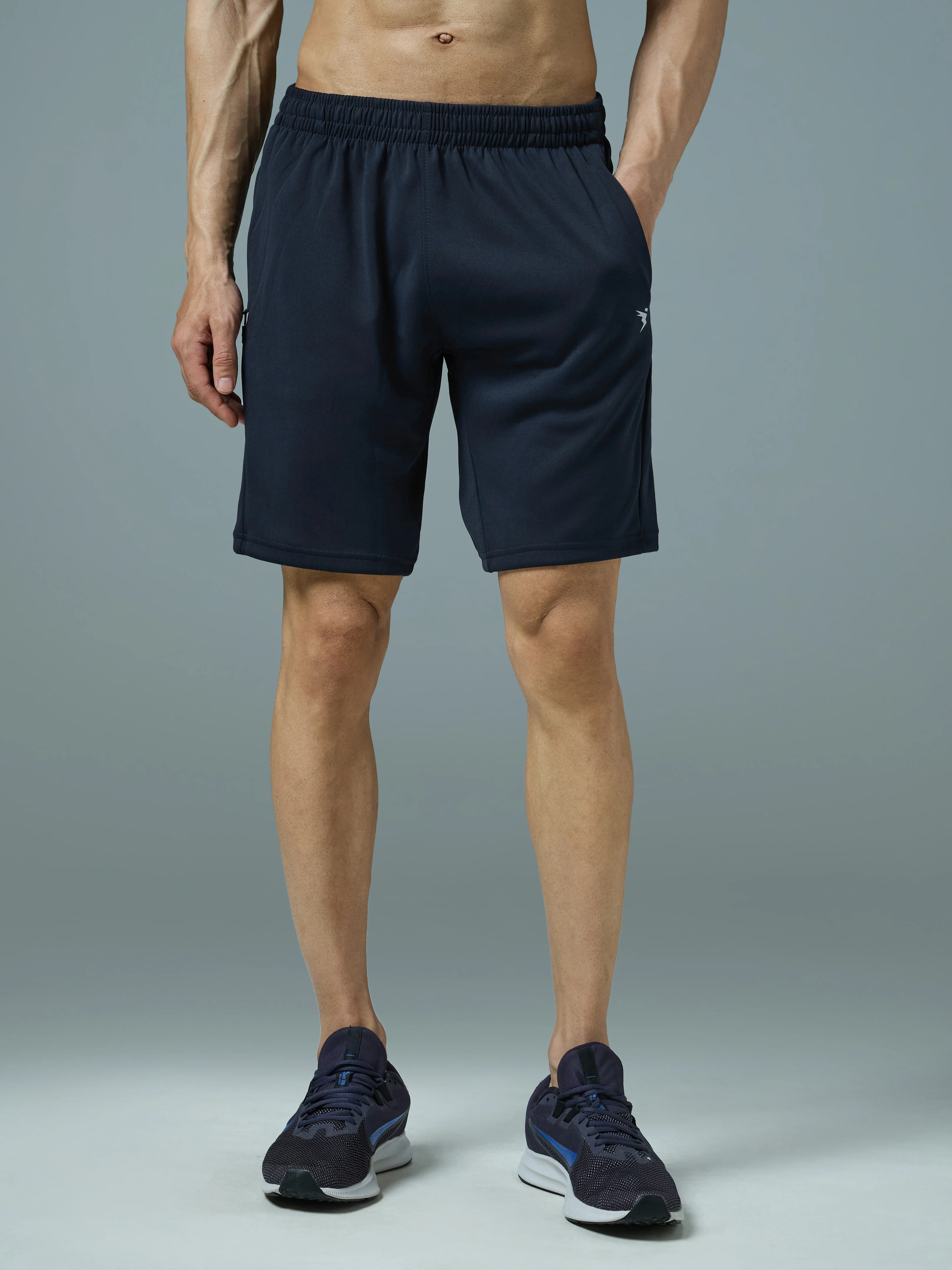Men Solid Slim Fit Shorts with TECHNO DRY - Image 2
