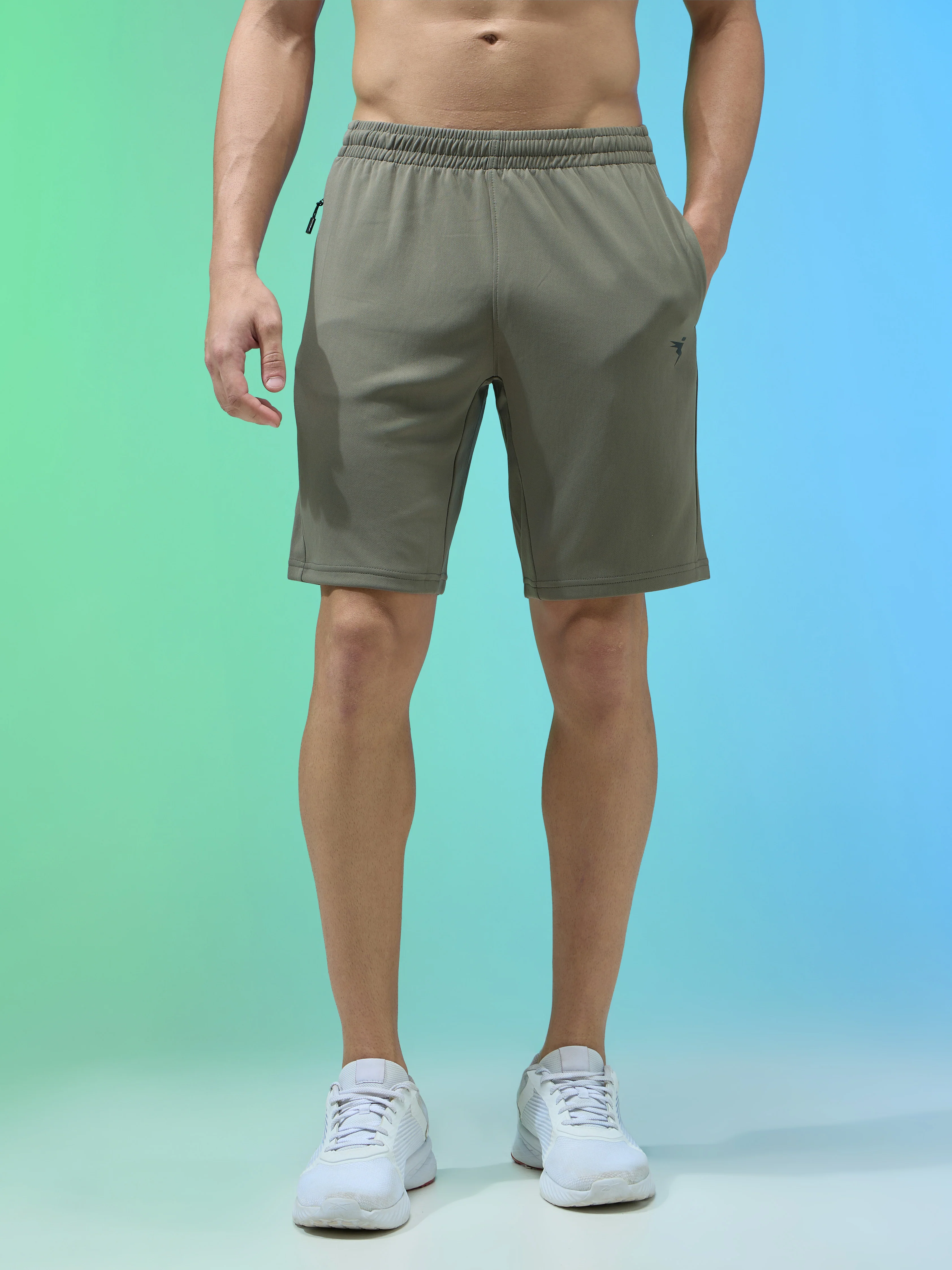 Men Solid Slim Fit Shorts with TECHNO DRY - Image 2