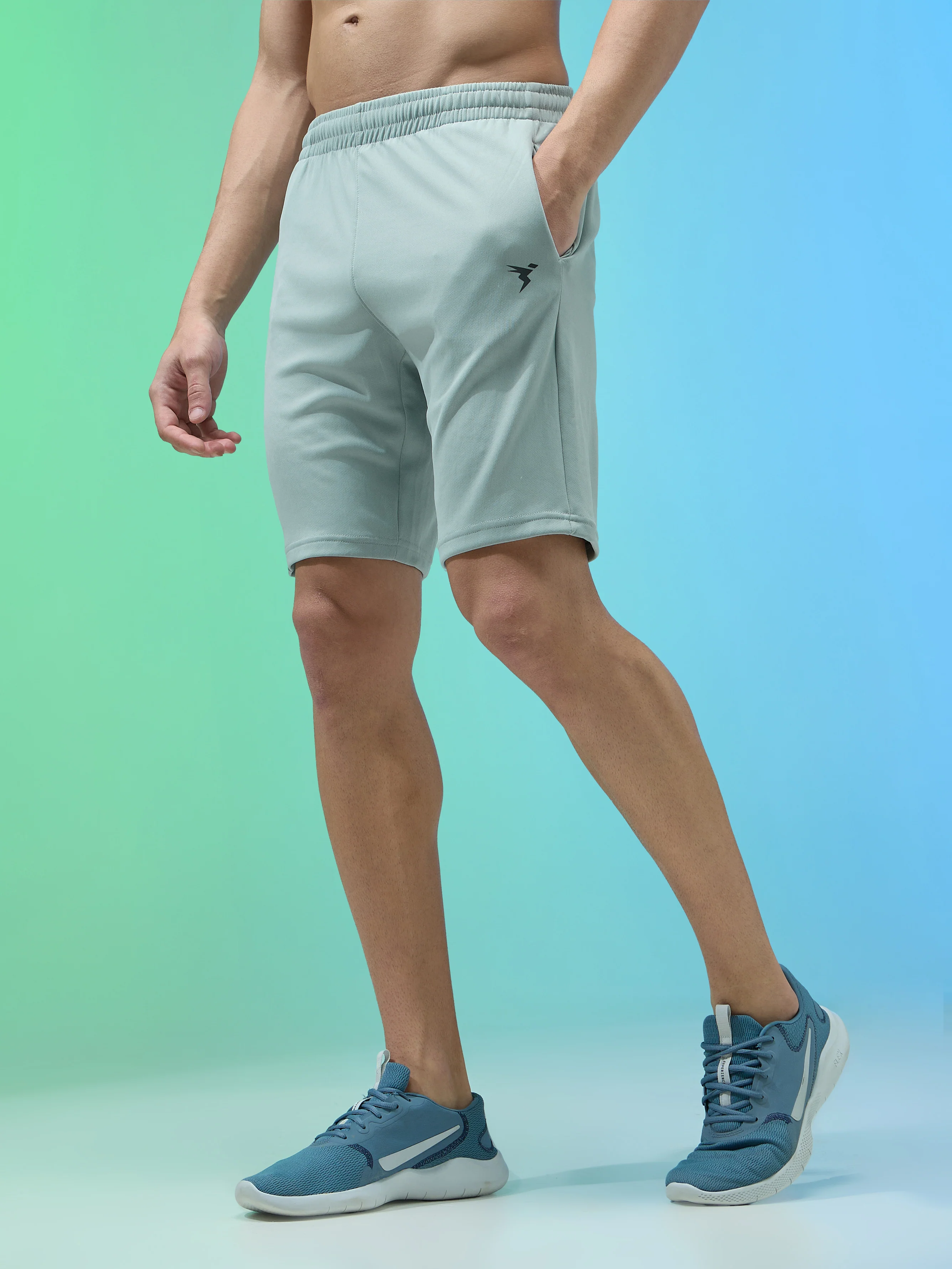 Men Solid Slim Fit Shorts with TECHNO DRY - Image 4