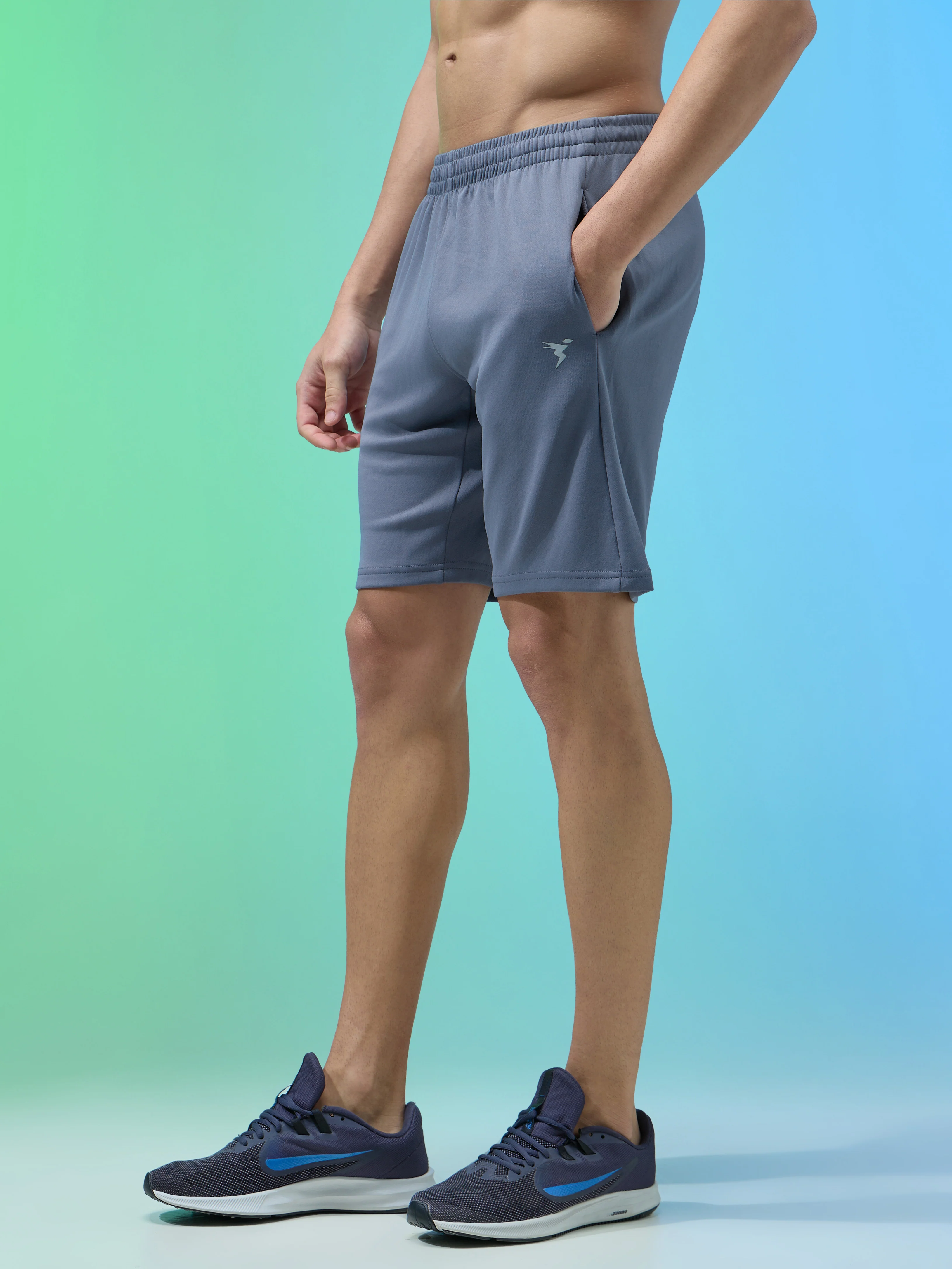 Men Solid Slim Fit Shorts with TECHNO DRY - Image 4