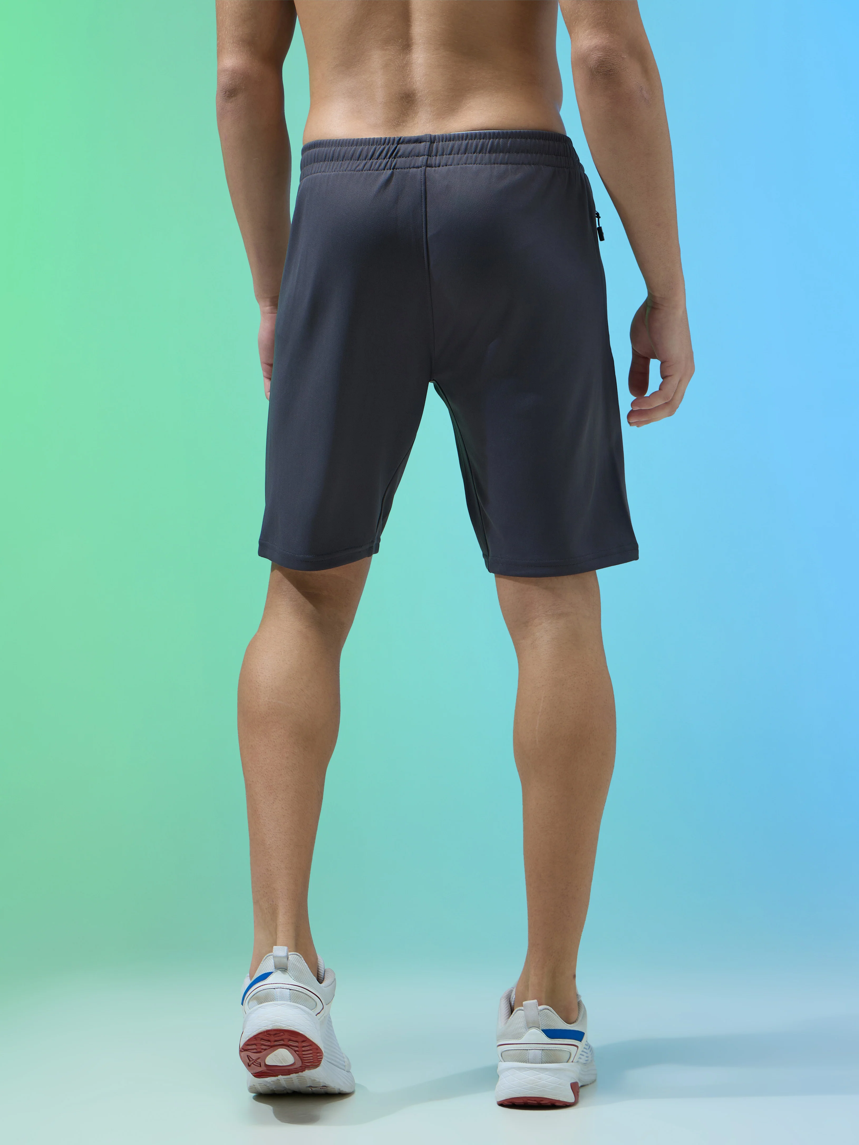 Men Solid Slim Fit Shorts with TECHNO DRY - Image 3