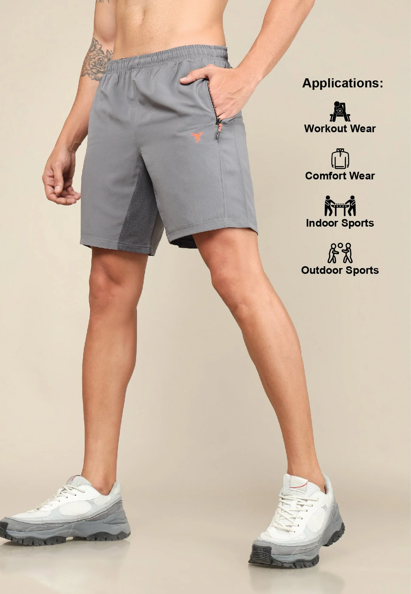 Men Solid Slim Fit Shorts with TECHNOLITE - Image 5