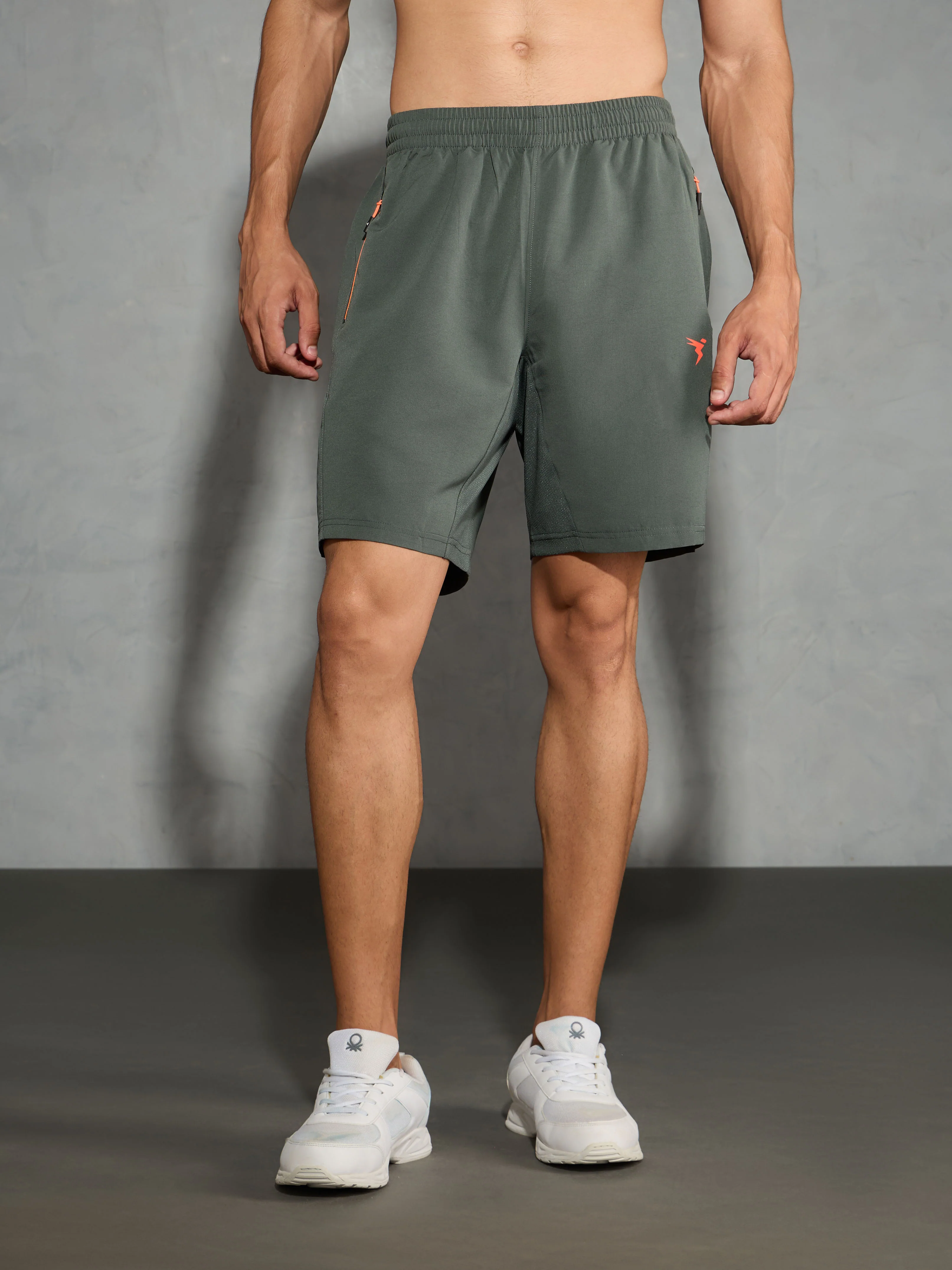 Men Solid Slim Fit Shorts with TECHNOLITE - Image 2