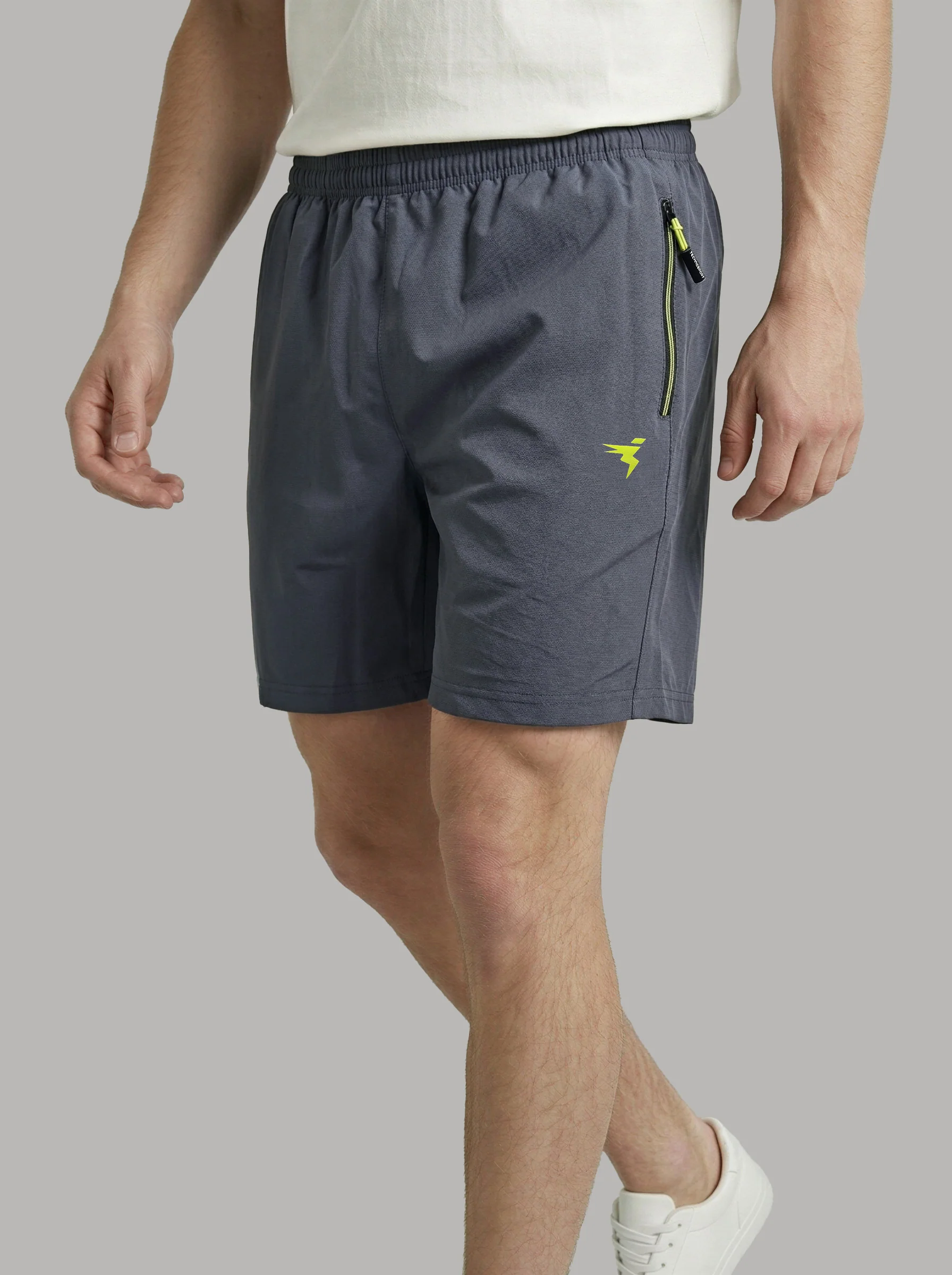 Men Solid Slim Fit Shorts with TECHNOLITE - Image 5