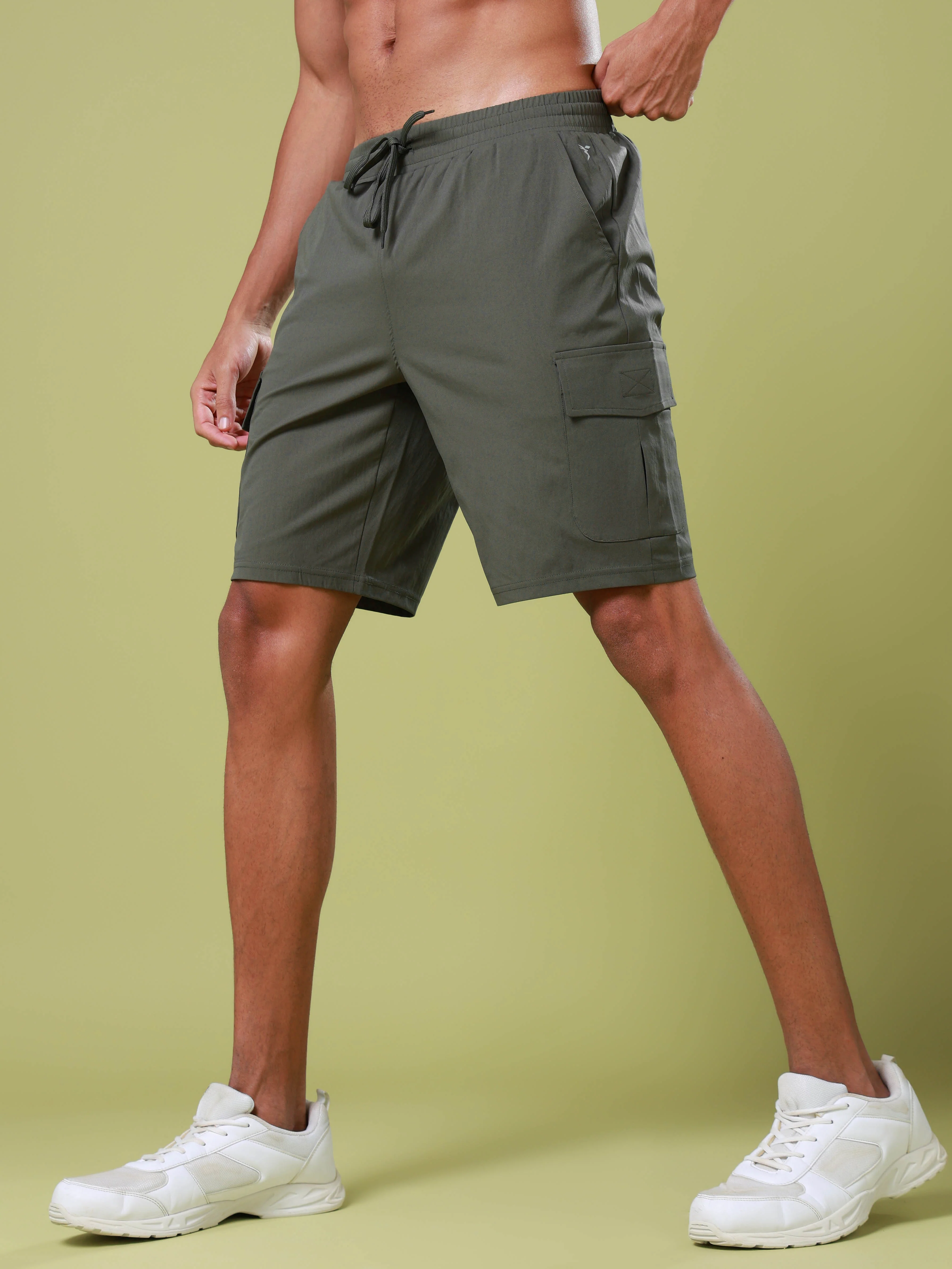 Men Solid Slim Fit Shorts with TS FLEXI - Image 4