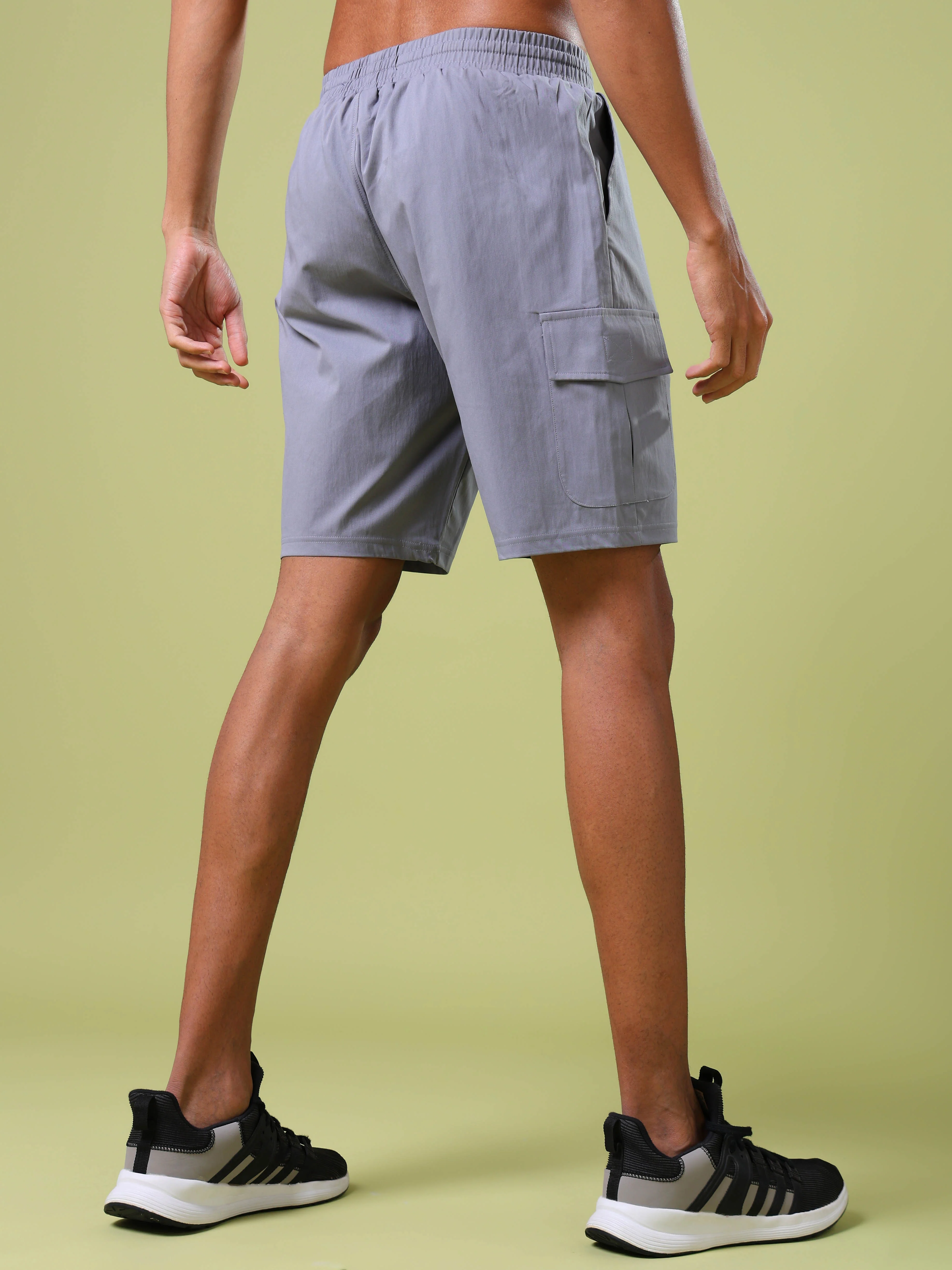 Men Solid Slim Fit Shorts with TS FLEXI - Image 3