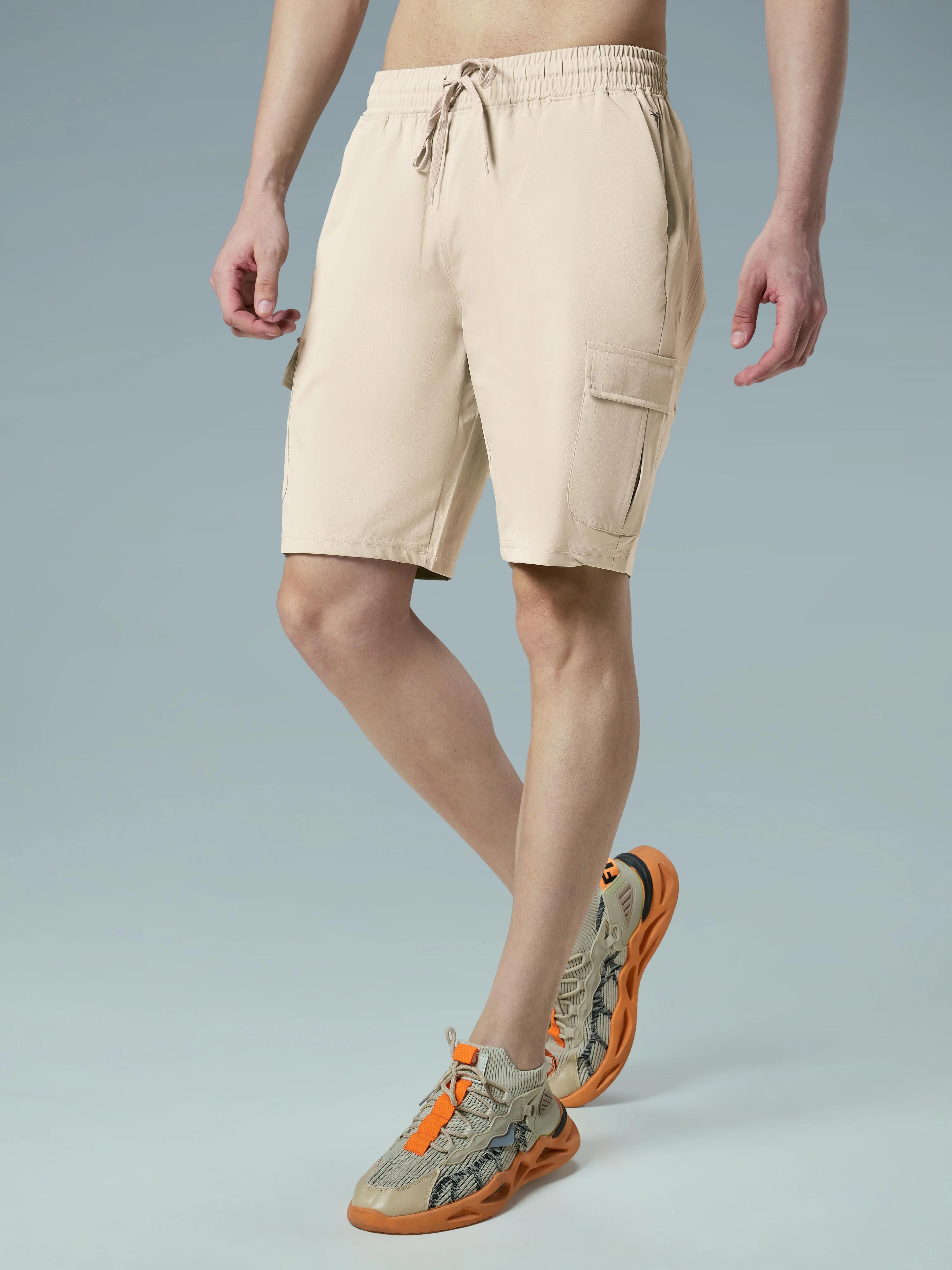 Men Solid Slim Fit Shorts with TS FLEXI - Image 4