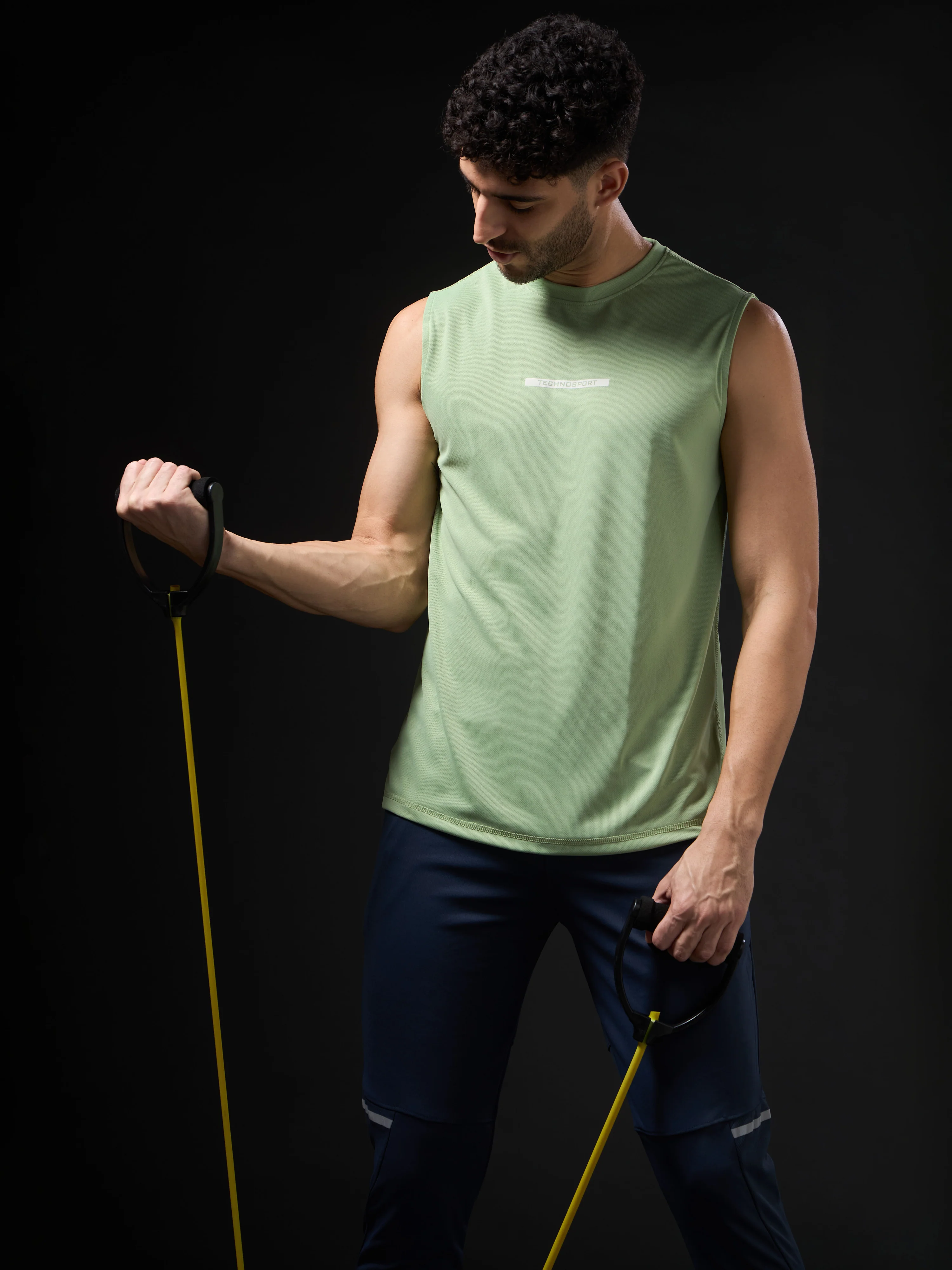Men Solid Slim Fit Sports Innerwear Vest with TECHNOCOOL+ - Image 2
