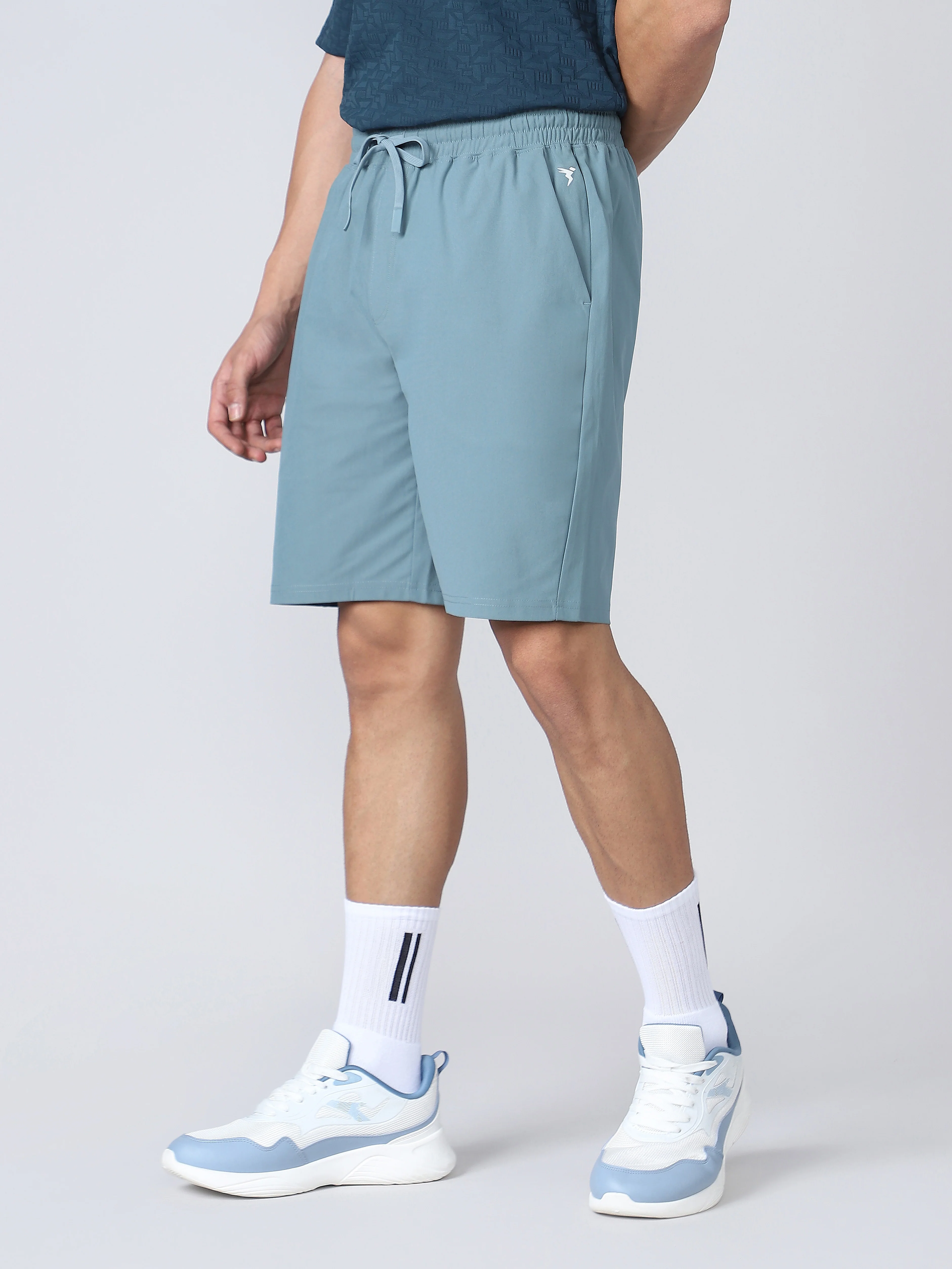 Men Solid Slim Fit Sports Shorts with DURACOOL - Image 3