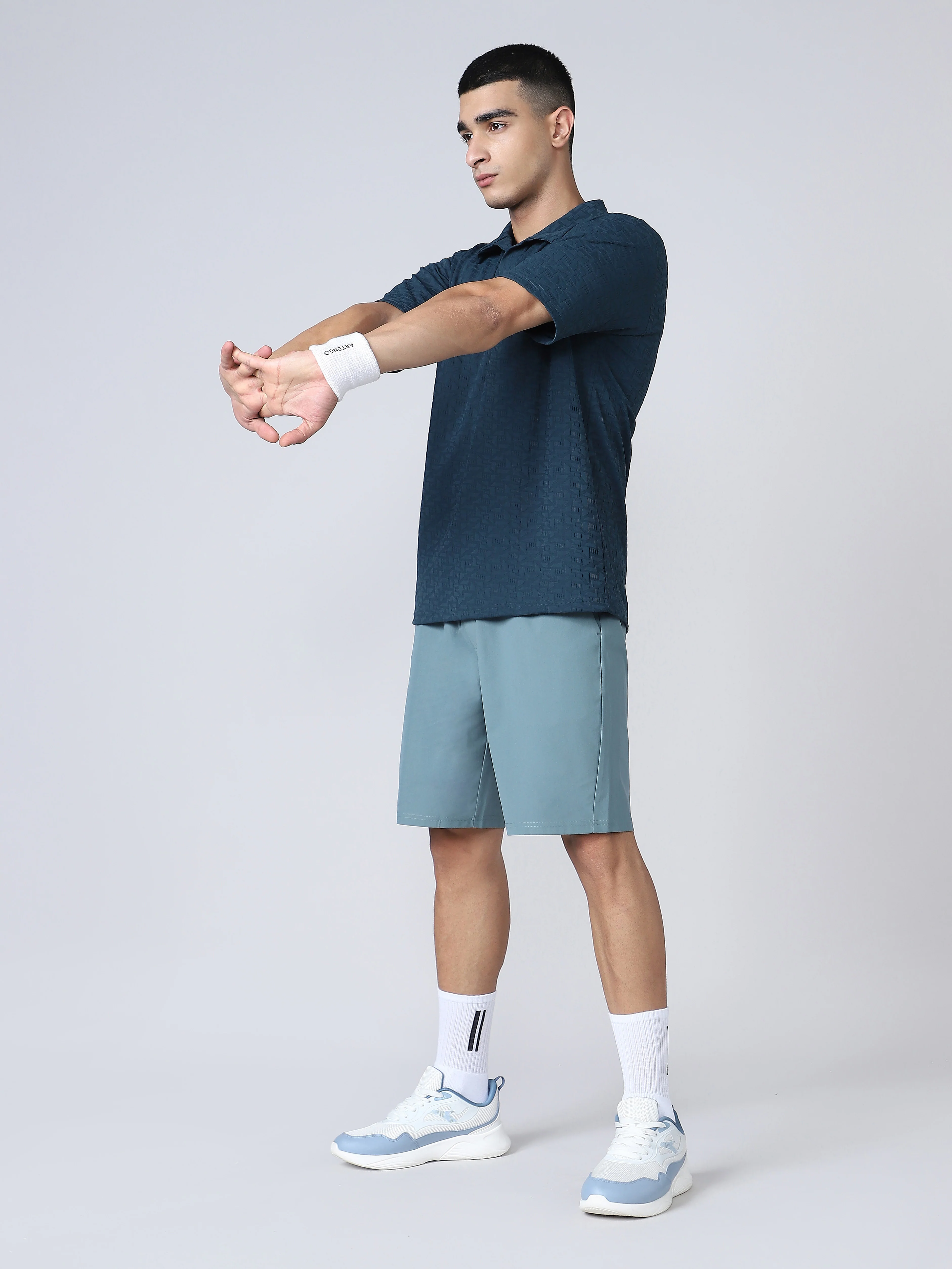 Men Solid Slim Fit Sports Shorts with DURACOOL - Image 4