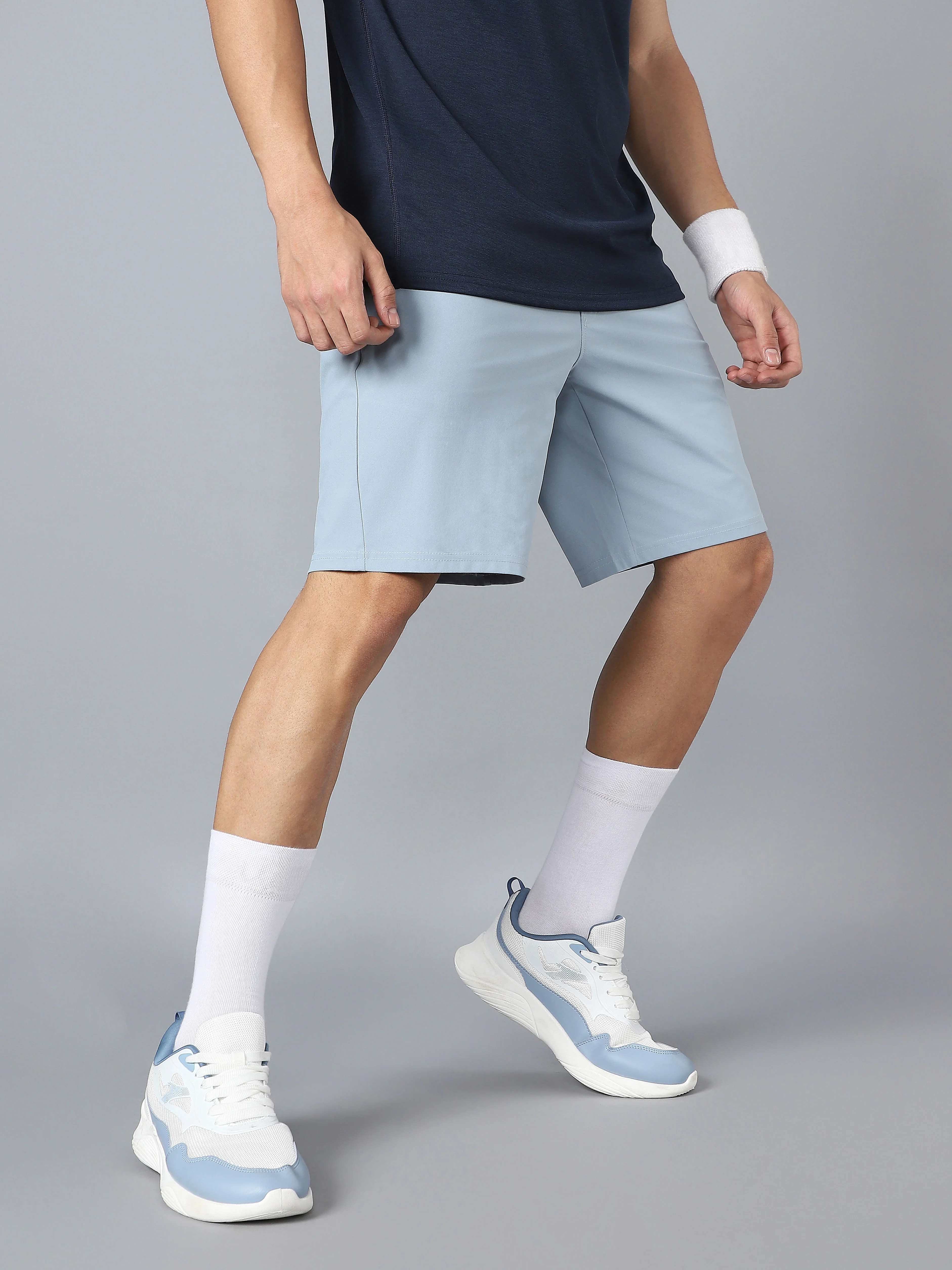 Men Solid Slim Fit Sports Shorts with DURACOOL