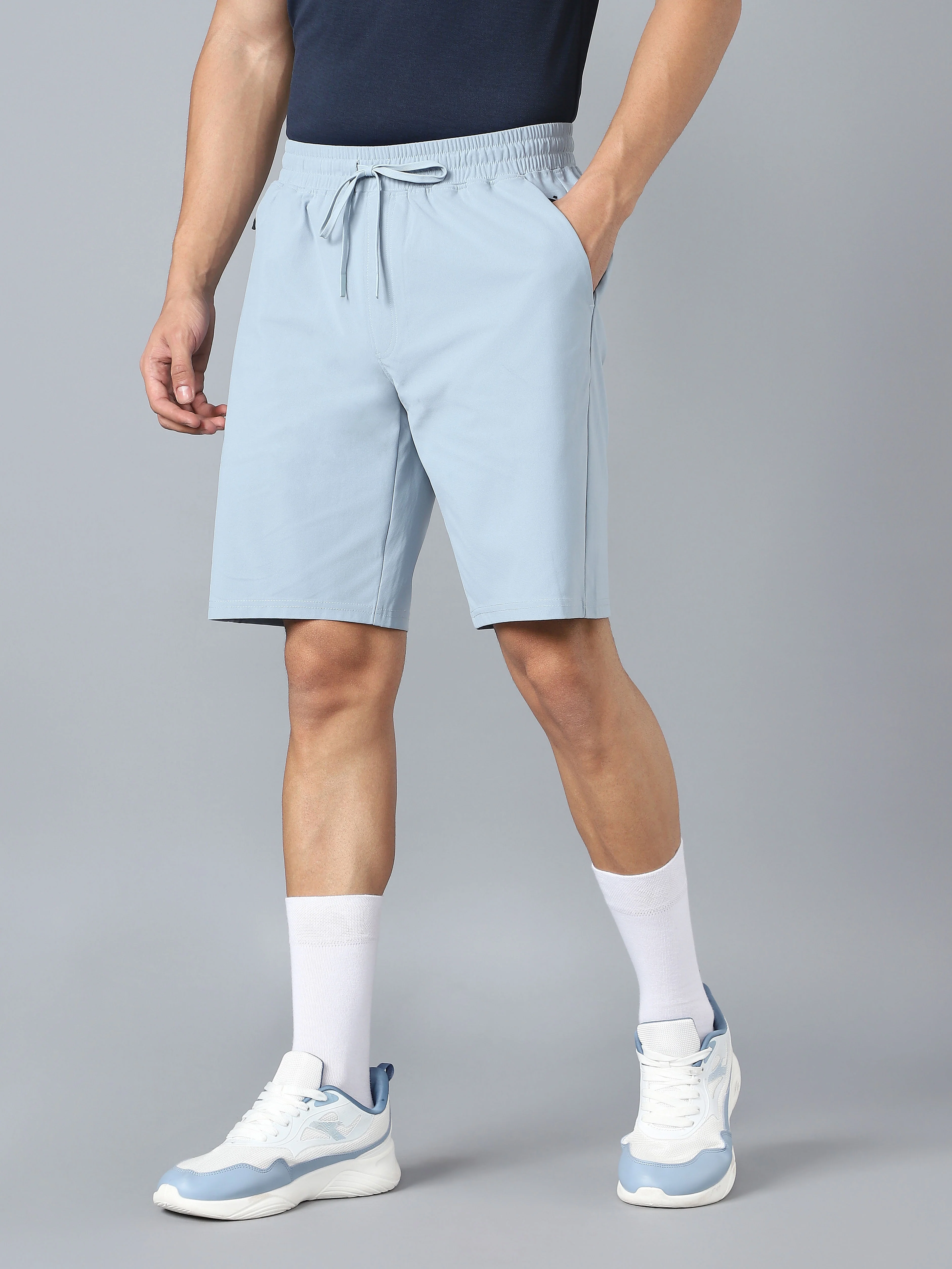 Men Solid Slim Fit Sports Shorts with DURACOOL - Image 4