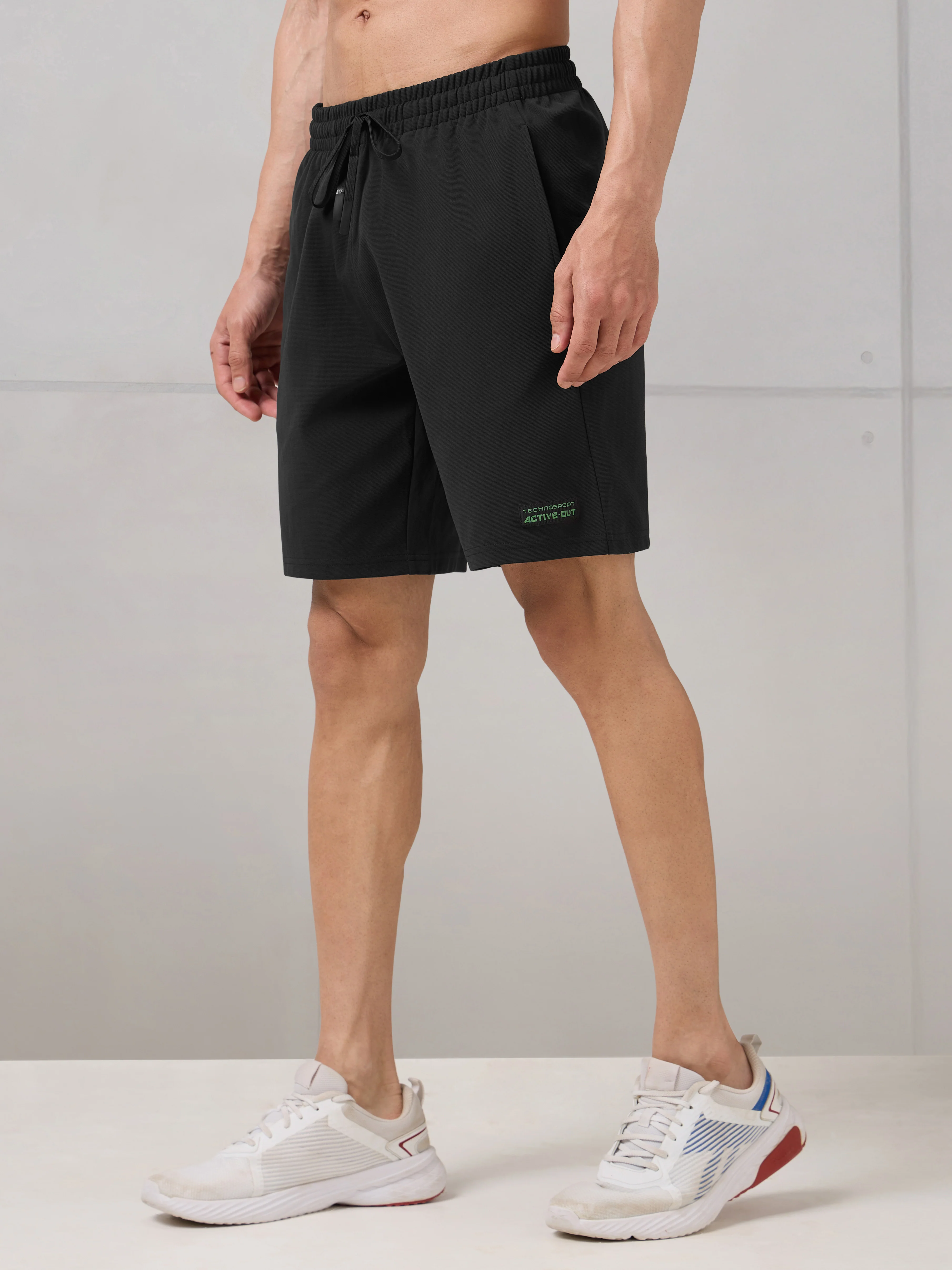 Men Solid Slim Fit Active Out Sports Shorts with ELASTOPLUS - Image 4
