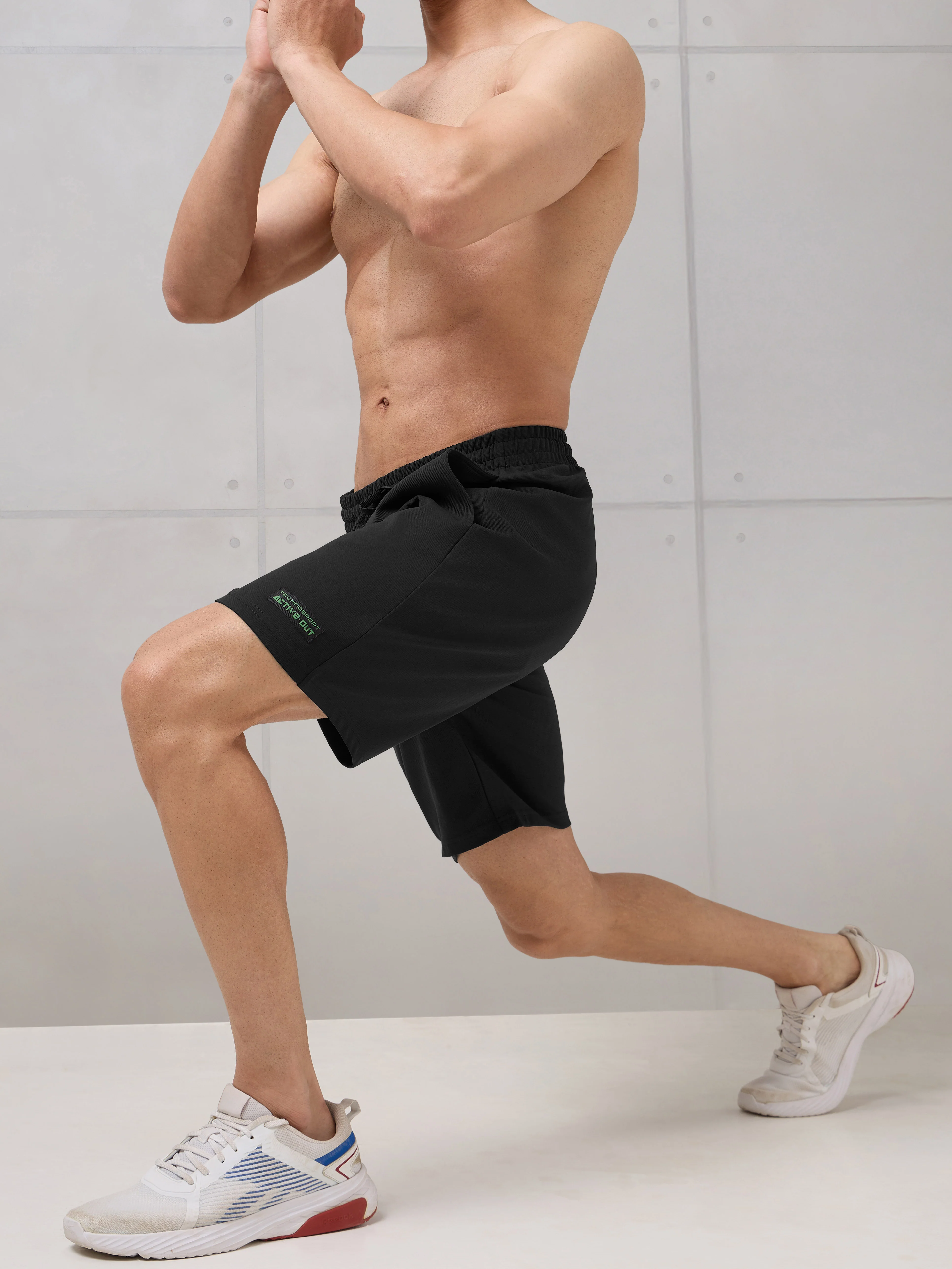 Men Solid Slim Fit Active Out Sports Shorts with ELASTOPLUS - Image 5
