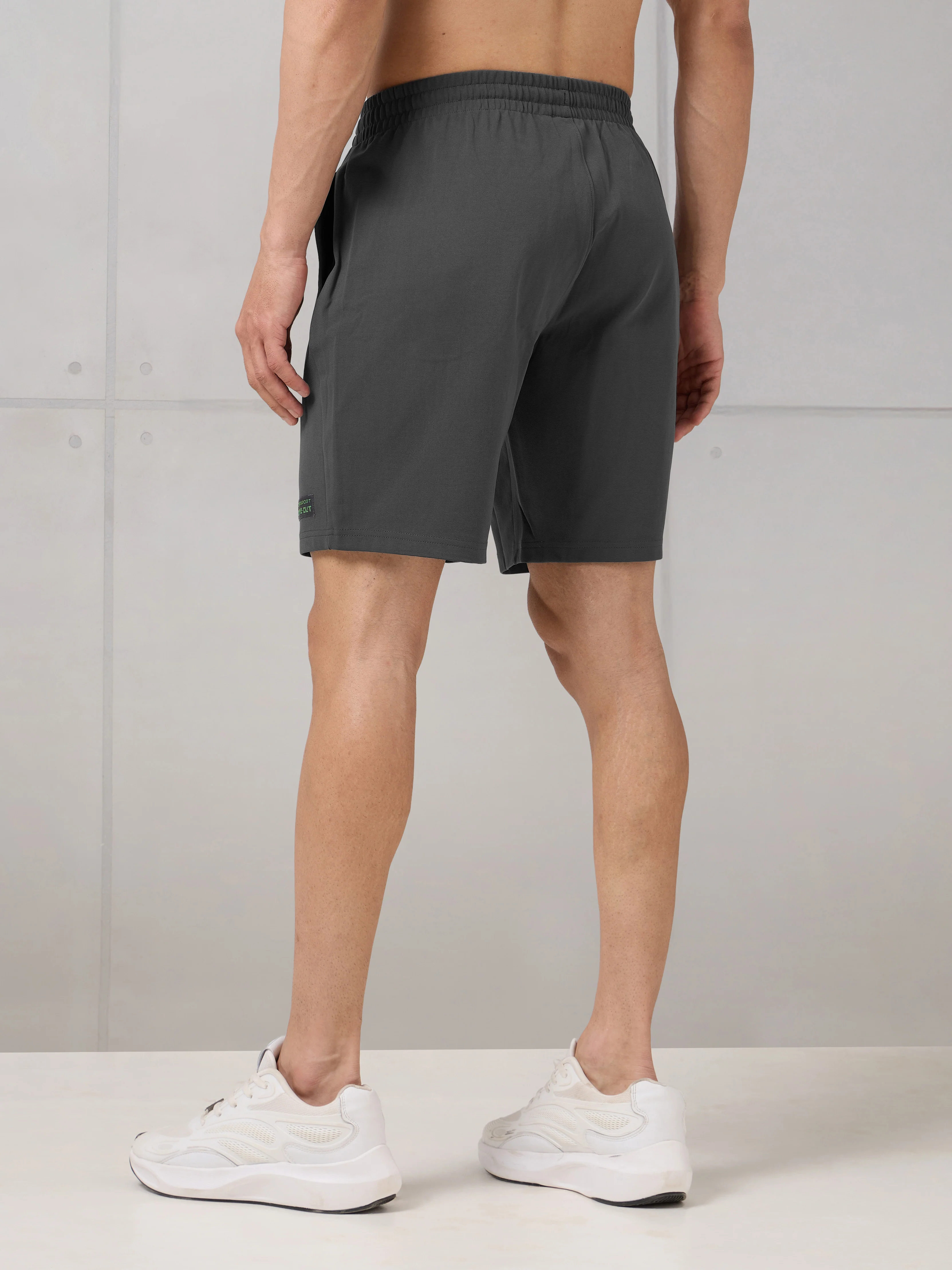 Men Solid Slim Fit Active Out Sports Shorts with ELASTOPLUS - Image 3