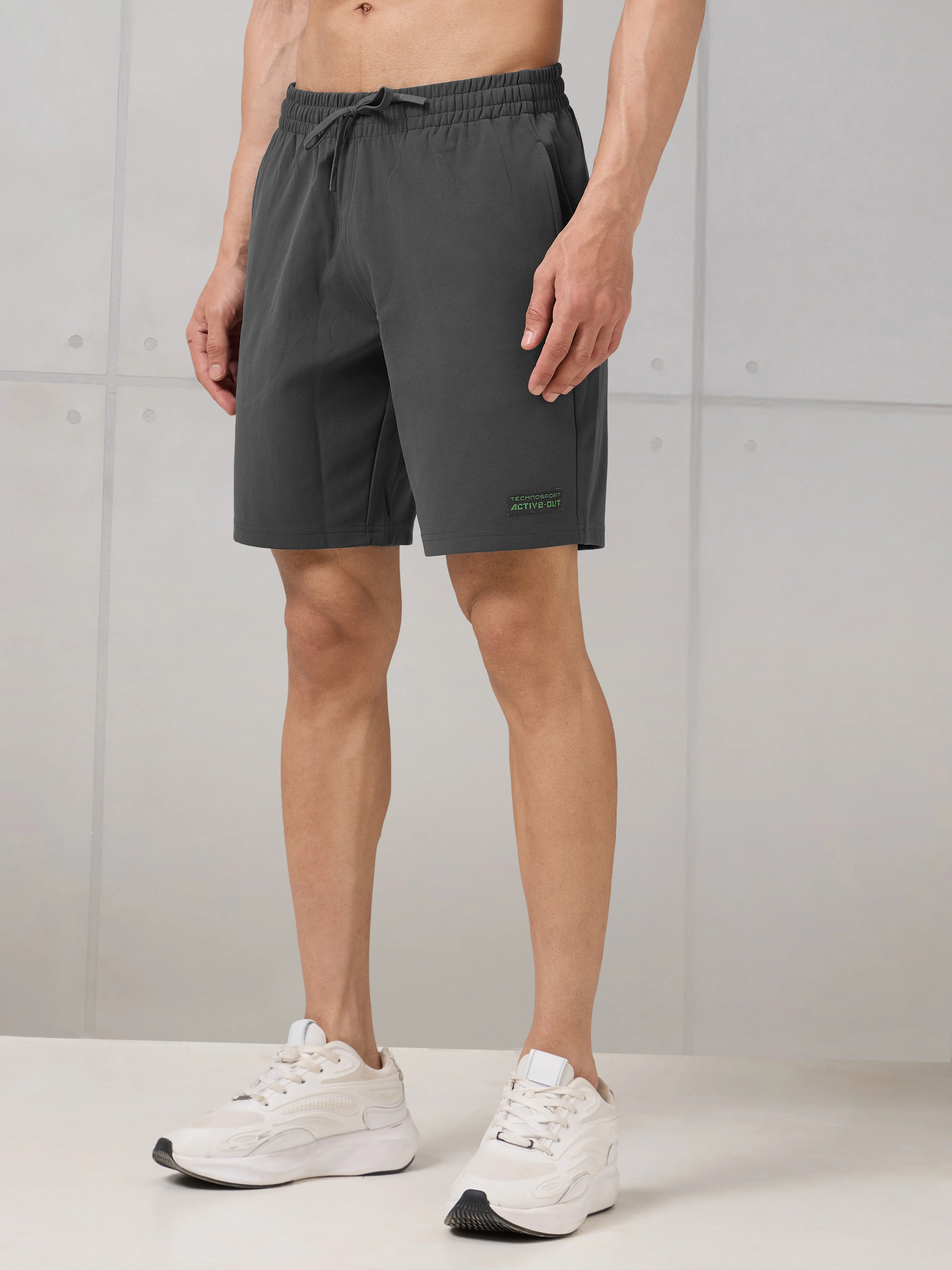 Men Solid Slim Fit Active Out Sports Shorts with ELASTOPLUS - Image 4