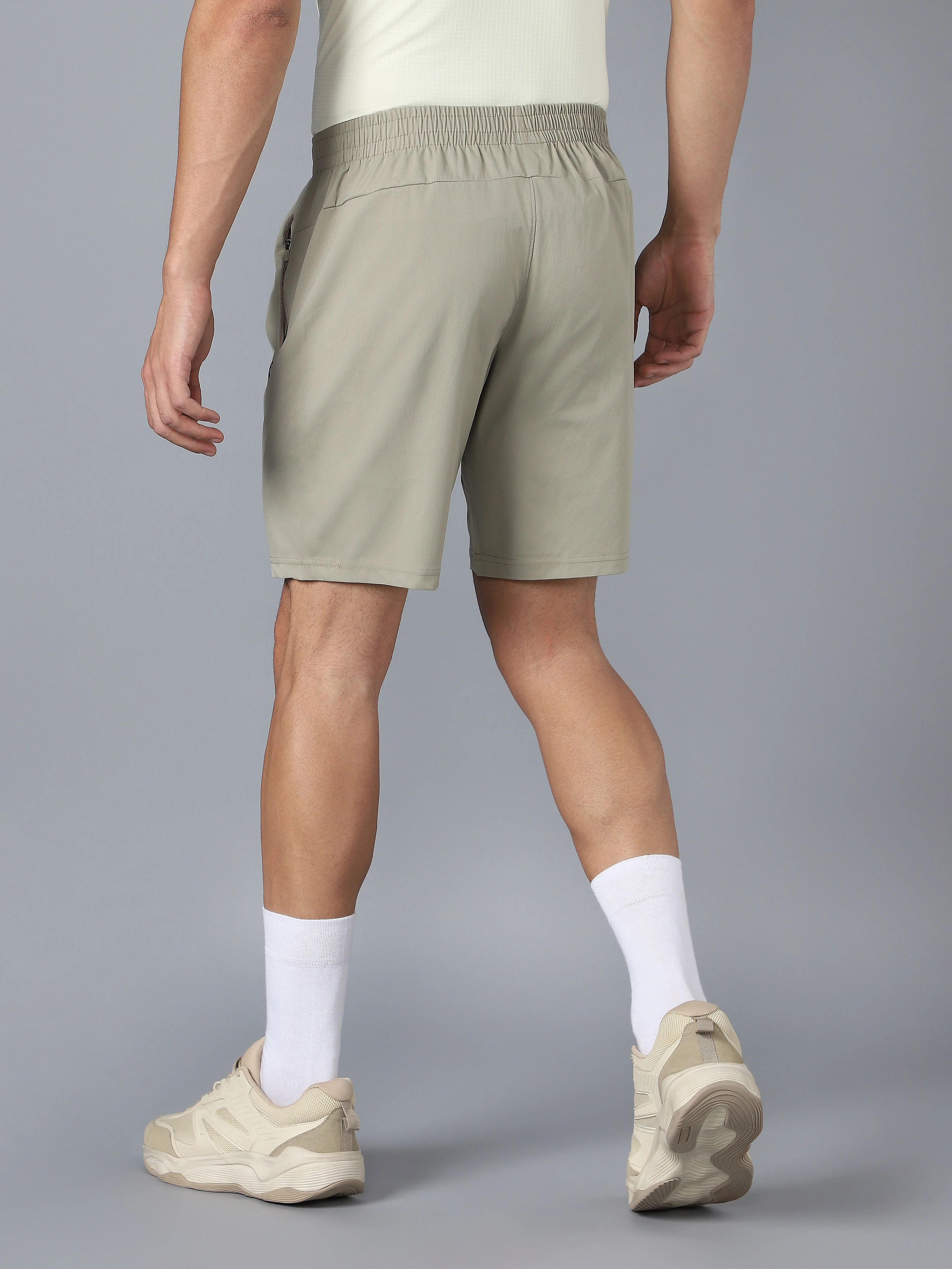 Men Solid Slim Fit Sports Shorts with TS FLEXI - Image 2