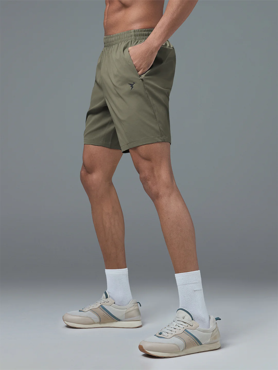 Men Solid Slim Fit Sports Shorts with TS FLEXI - Image 4