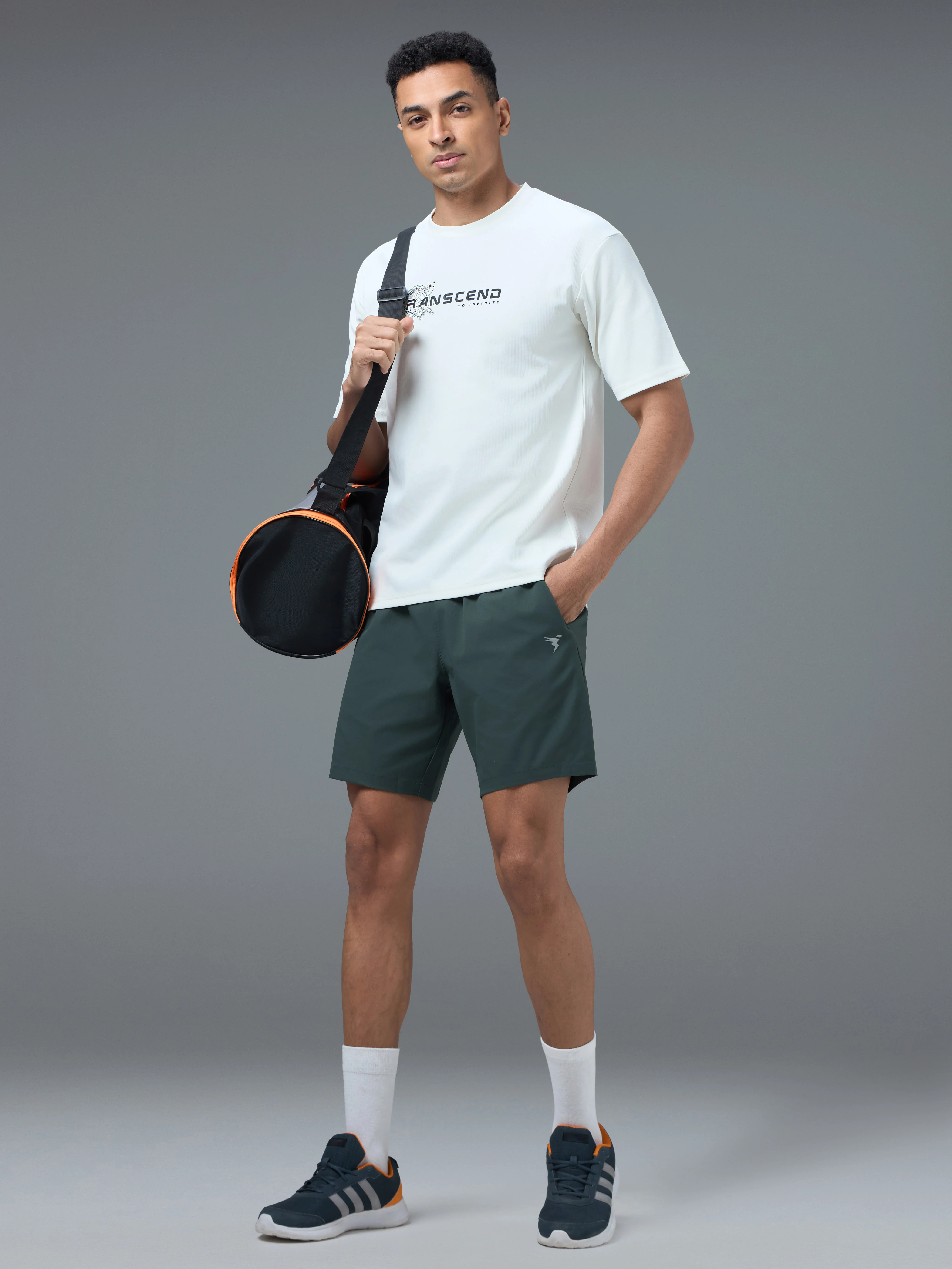 Men Solid Slim Fit Sports Shorts with TS FLEXI - Image 4