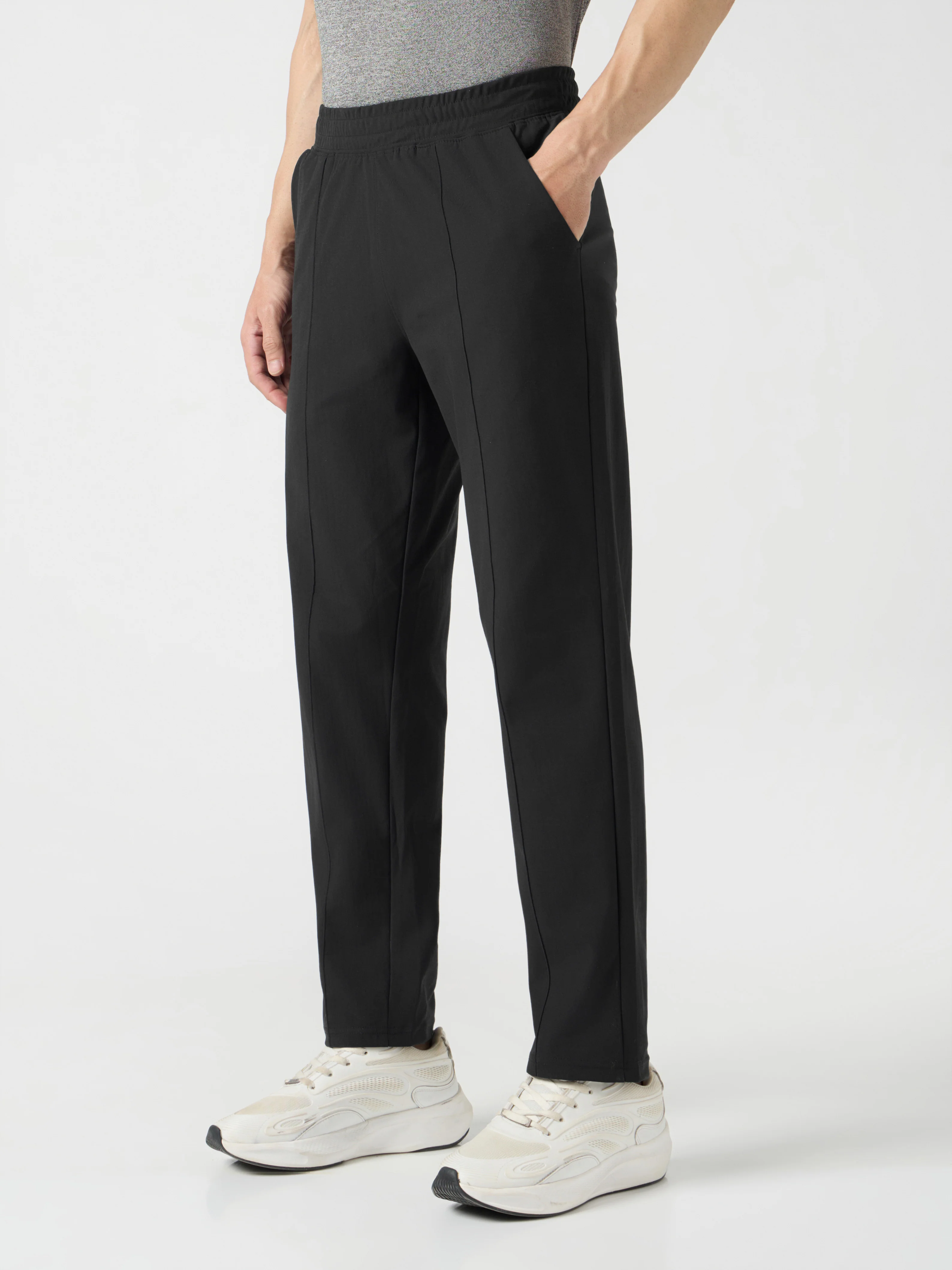 Men Solid Slim Fit Sports Trackpants with DURACOOL+ - Image 4