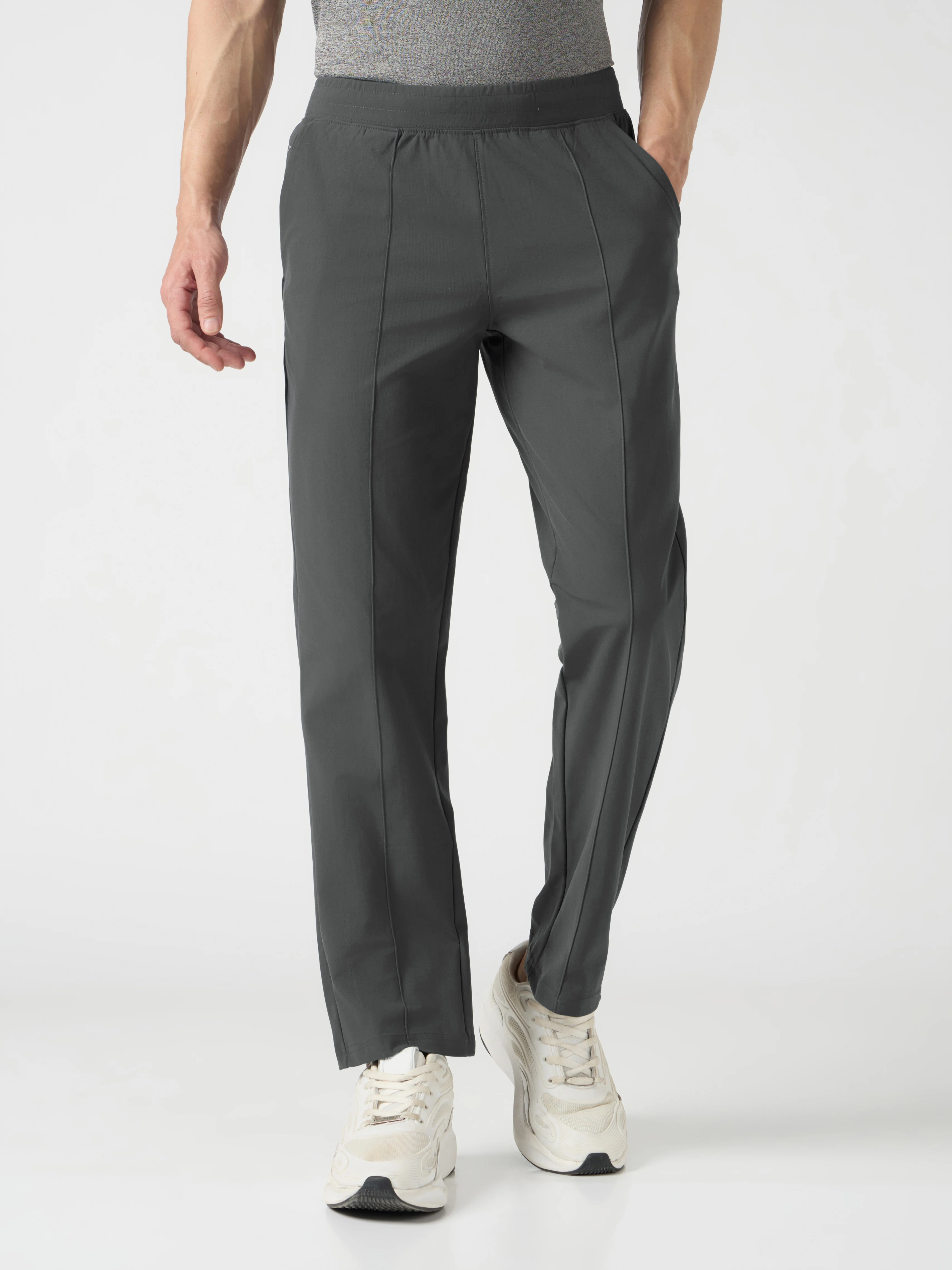 Men Solid Slim Fit Sports Trackpants with DURACOOL+ - Image 2