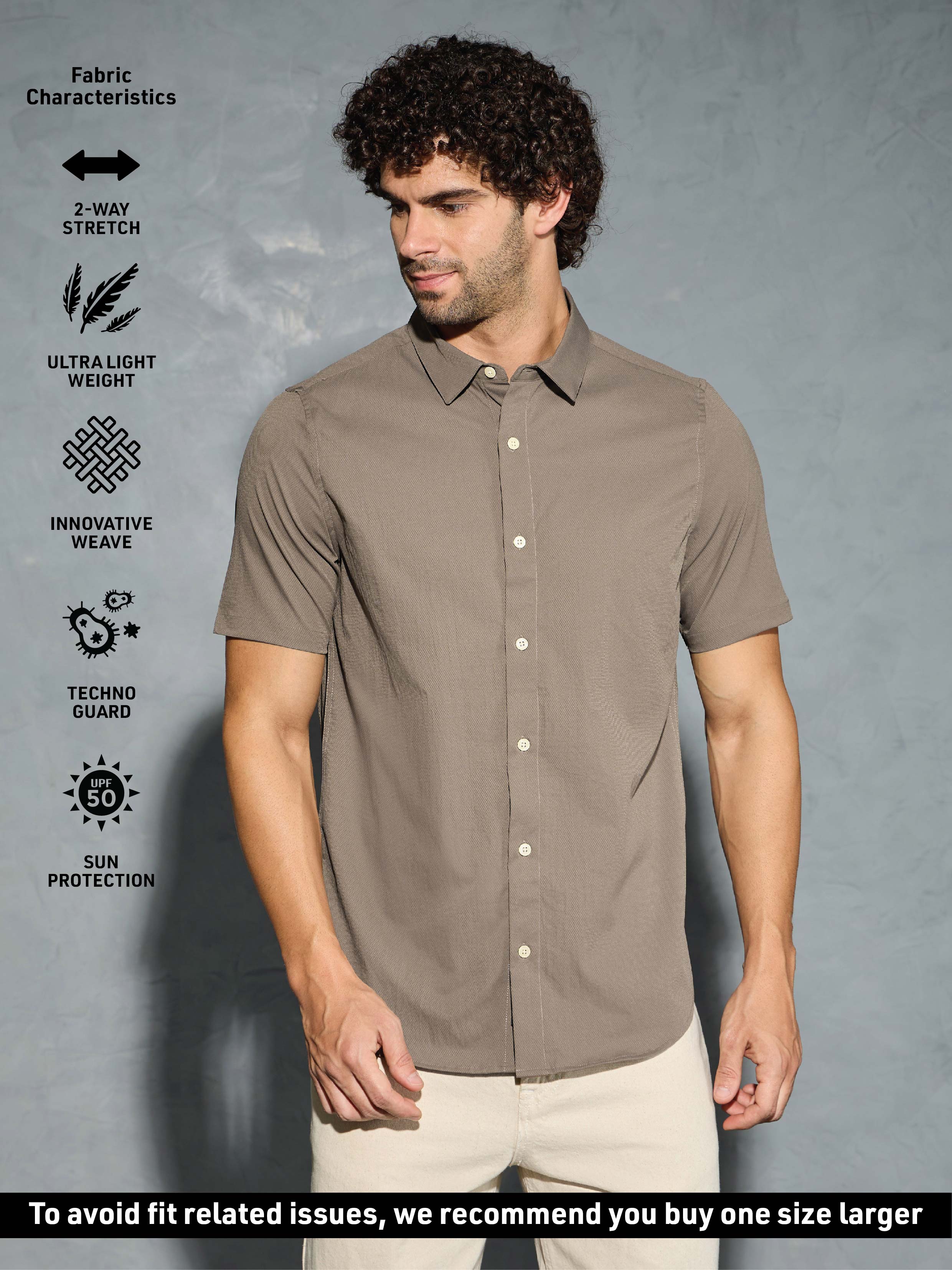 Men Solid Slim Fit Spread Collar Shirt with TS LYTRA - Image 4