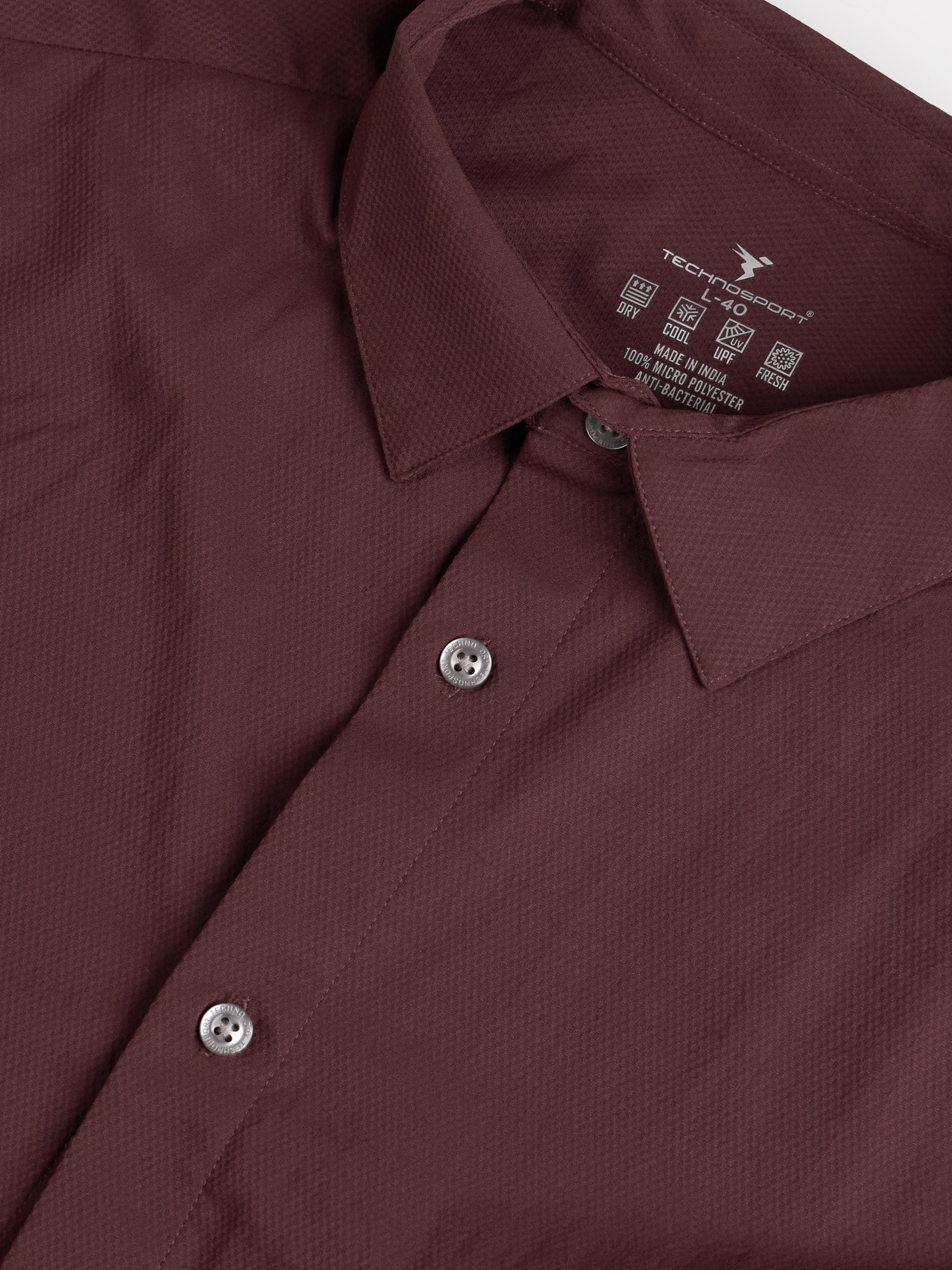 Men Solid Slim Fit Spread Collar Shirt with TS LYTRA - Image 6