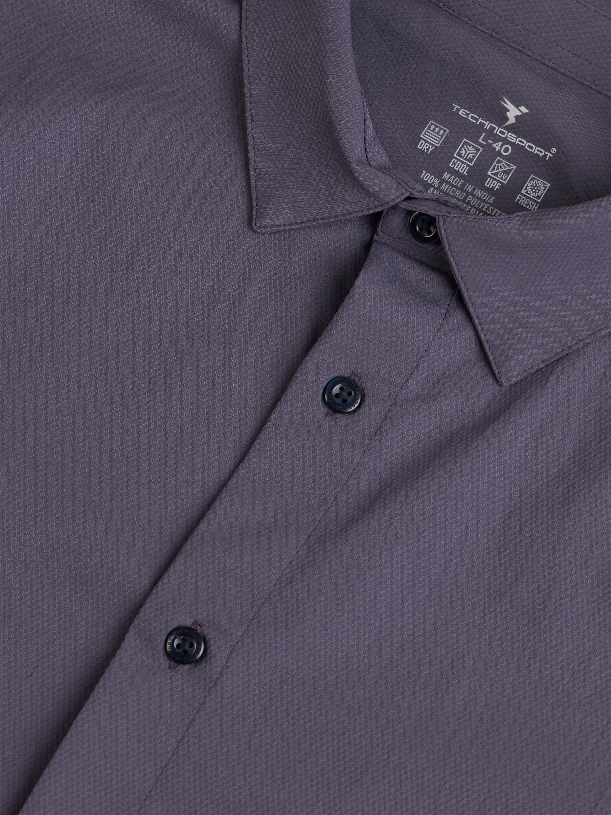 Men Solid Slim Fit Spread Collar Shirt with TS LYTRA - Image 7