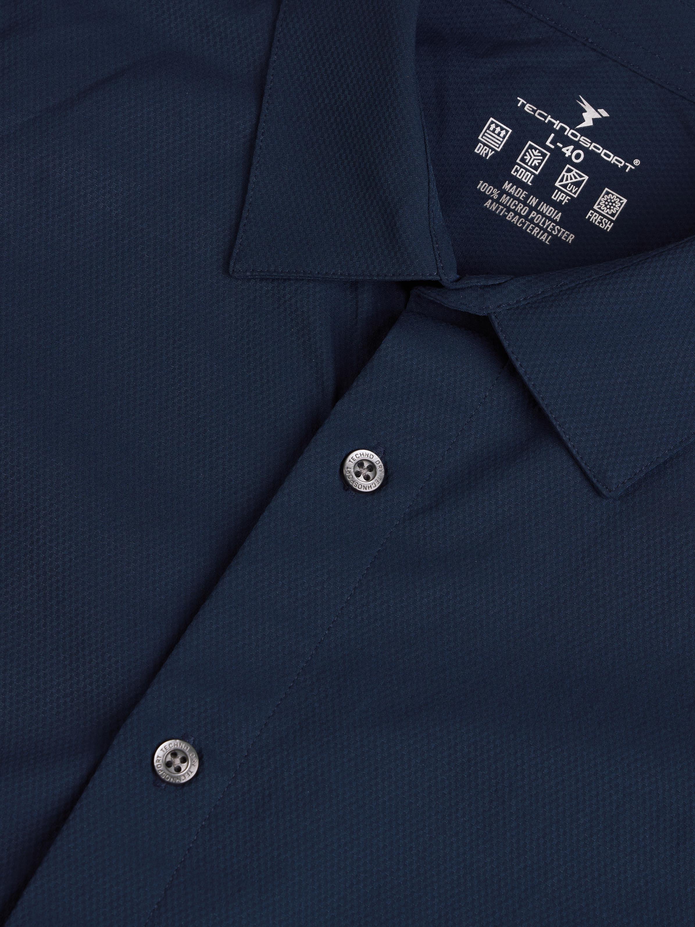 Men Solid Slim Fit Spread Collar Shirt with TS LYTRA - Image 7