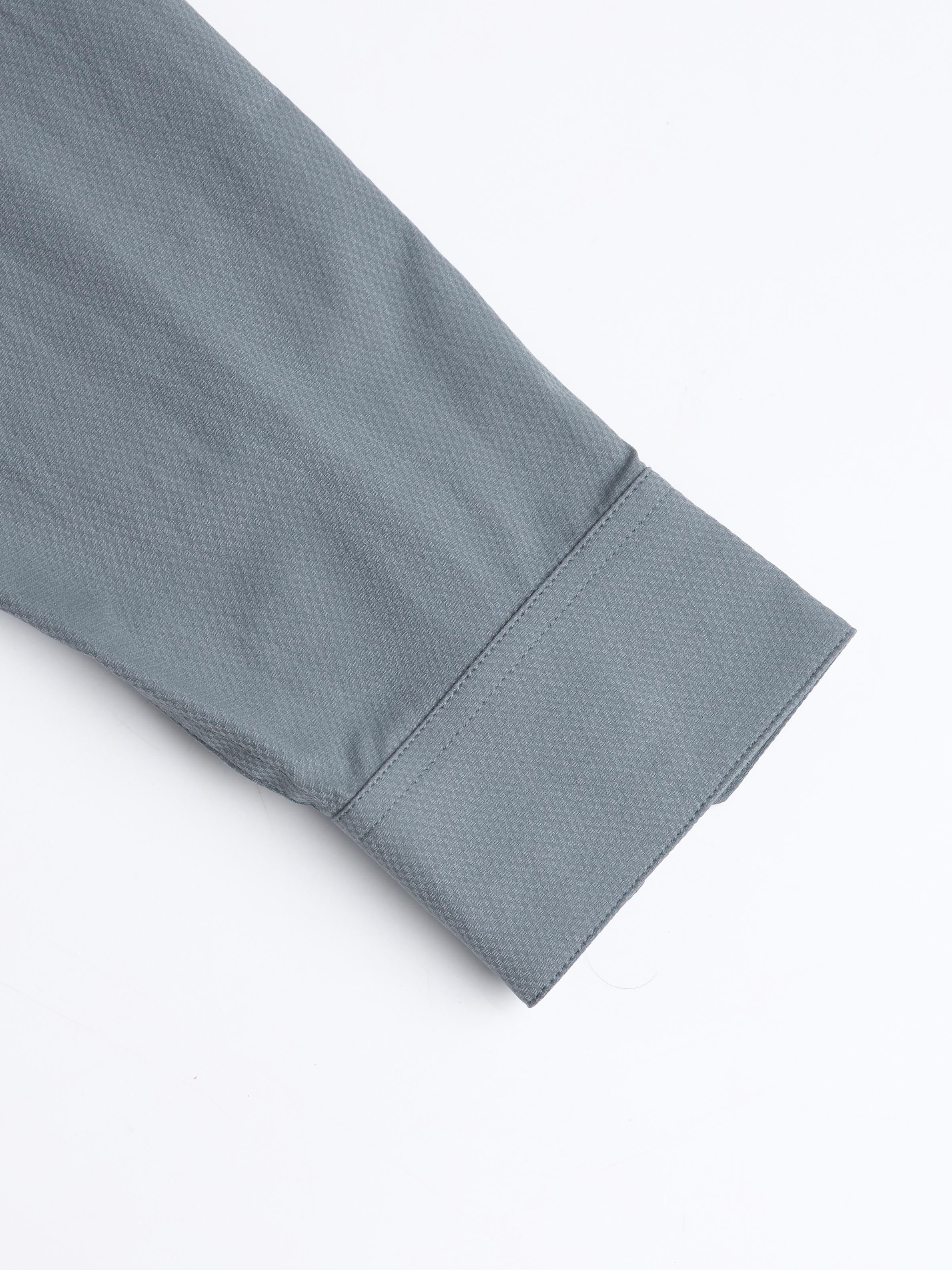 Men Solid Slim Fit Spread Collar Shirt with TS LYTRA - Image 8