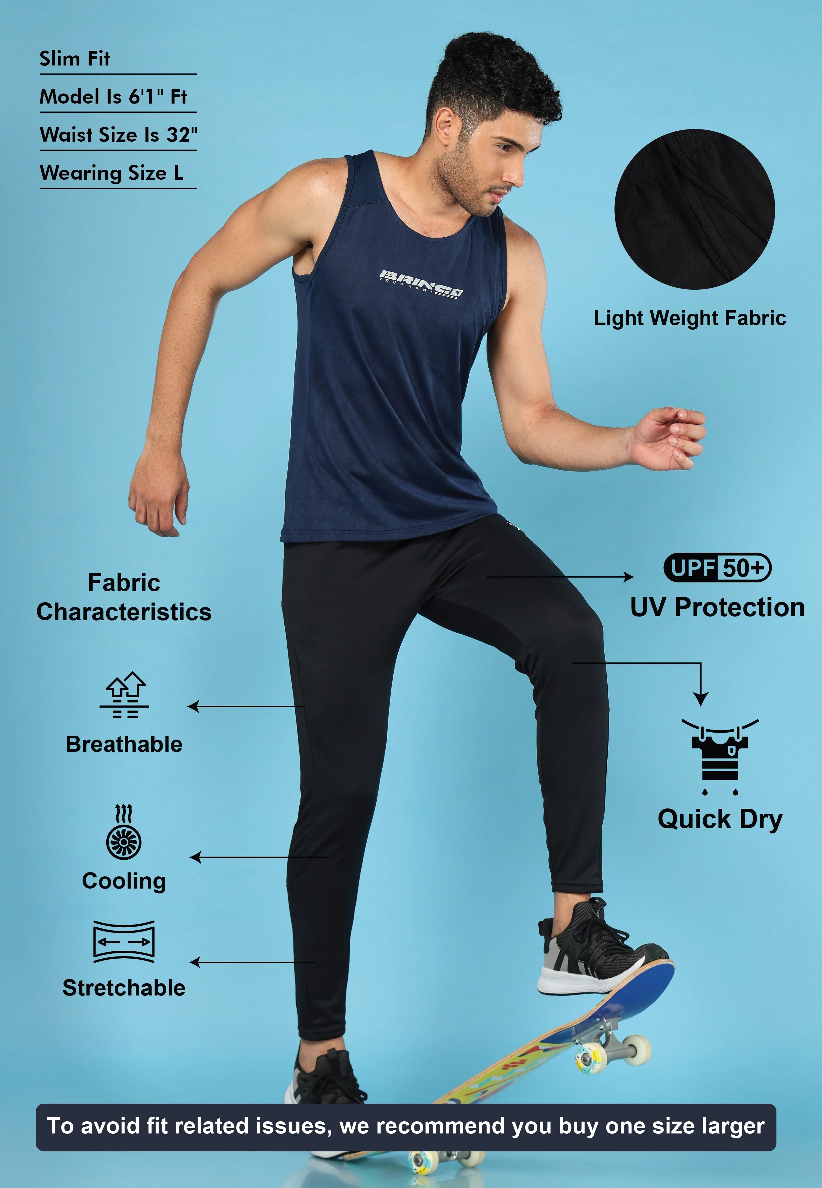 Men Solid Slim Fit Trackpants with TECHNO DRY - Image 4