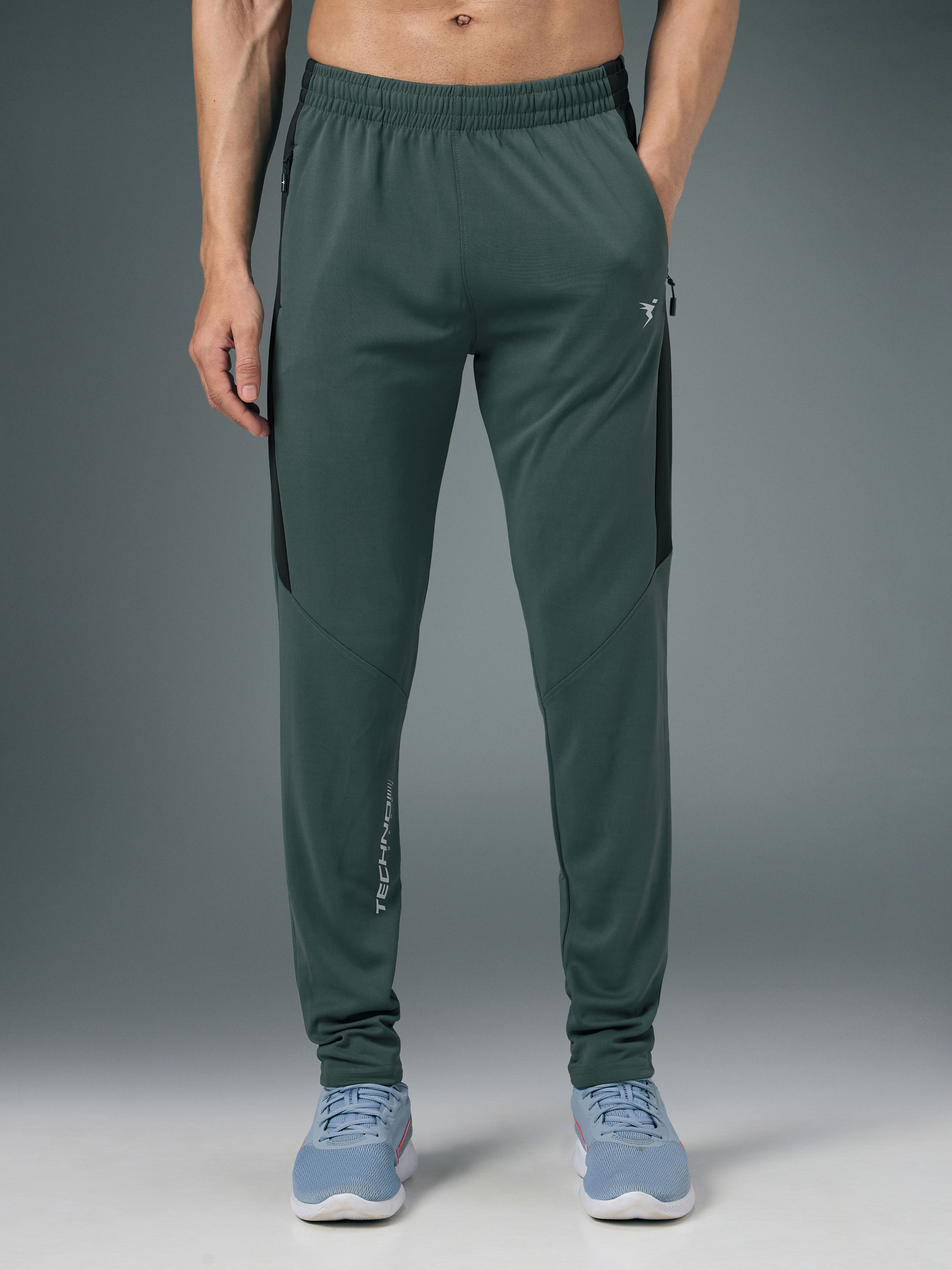 Men Solid Slim Fit Trackpants with TECHNO DRY - Image 2