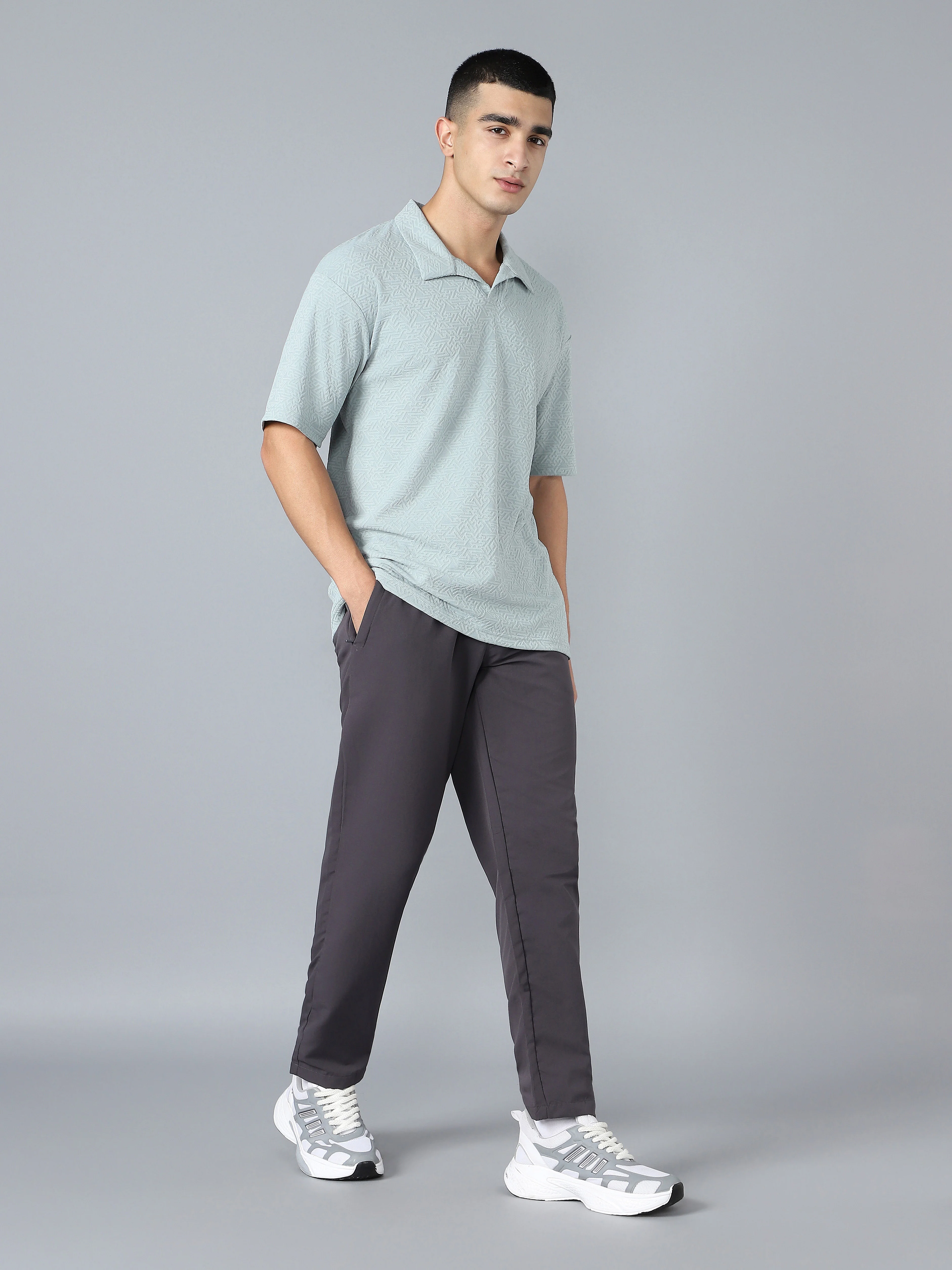 Men Textured Oversized Polo Sports T-shirt with COTFLEX - Image 5