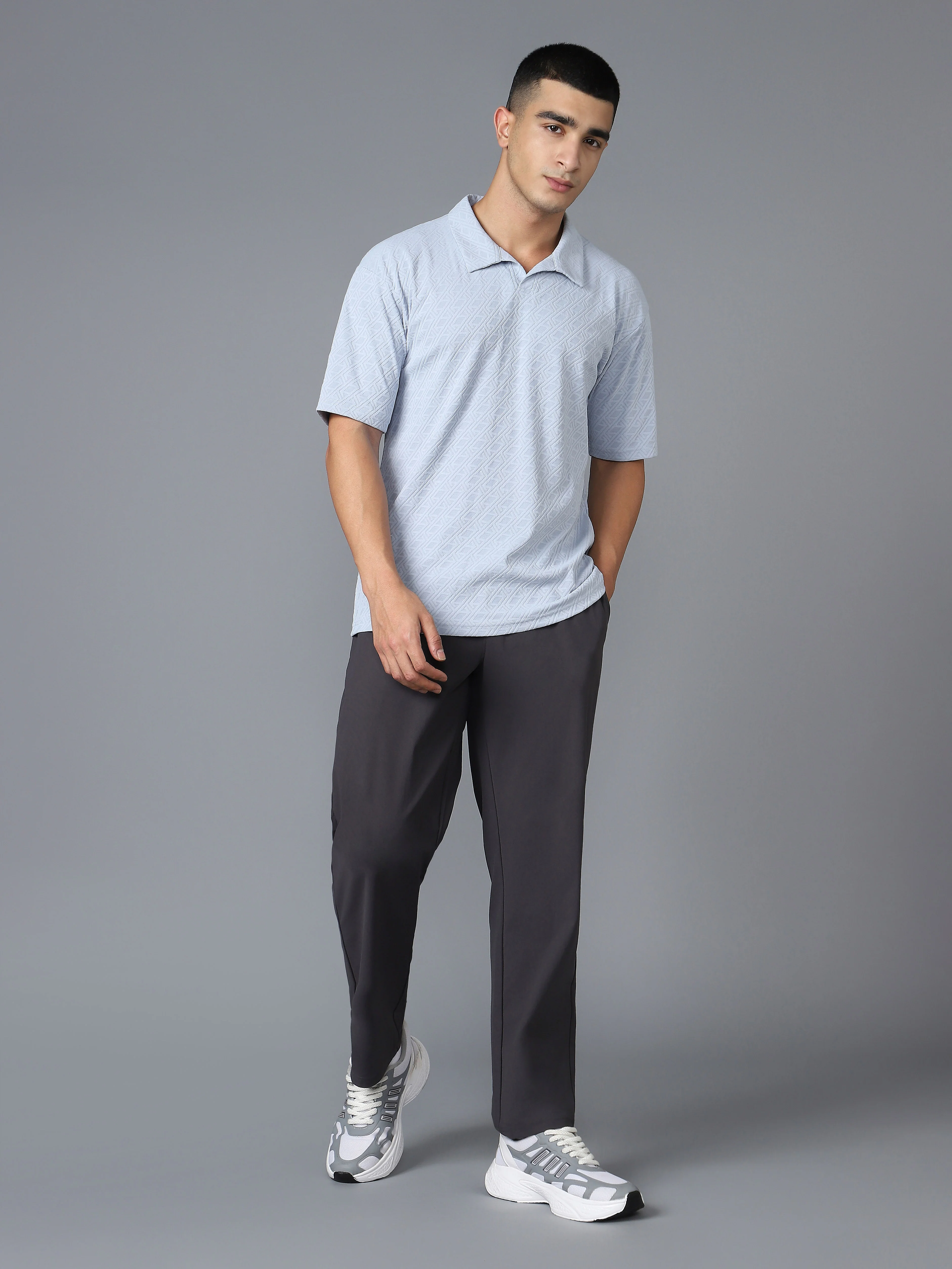 Men Textured Oversized Polo Sports T-shirt with COTFLEX - Image 5