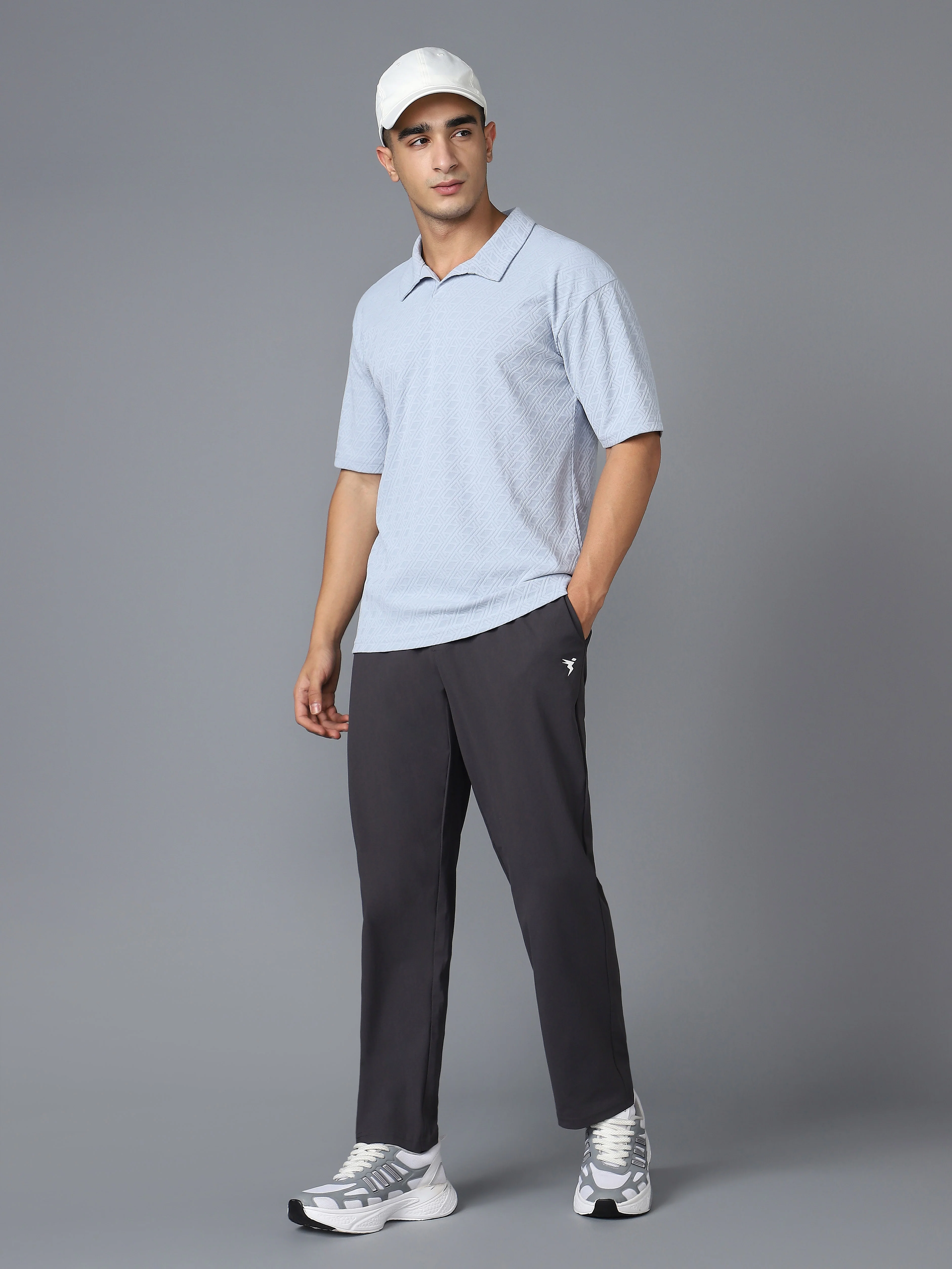 Men Textured Oversized Polo Sports T-shirt with COTFLEX - Image 6