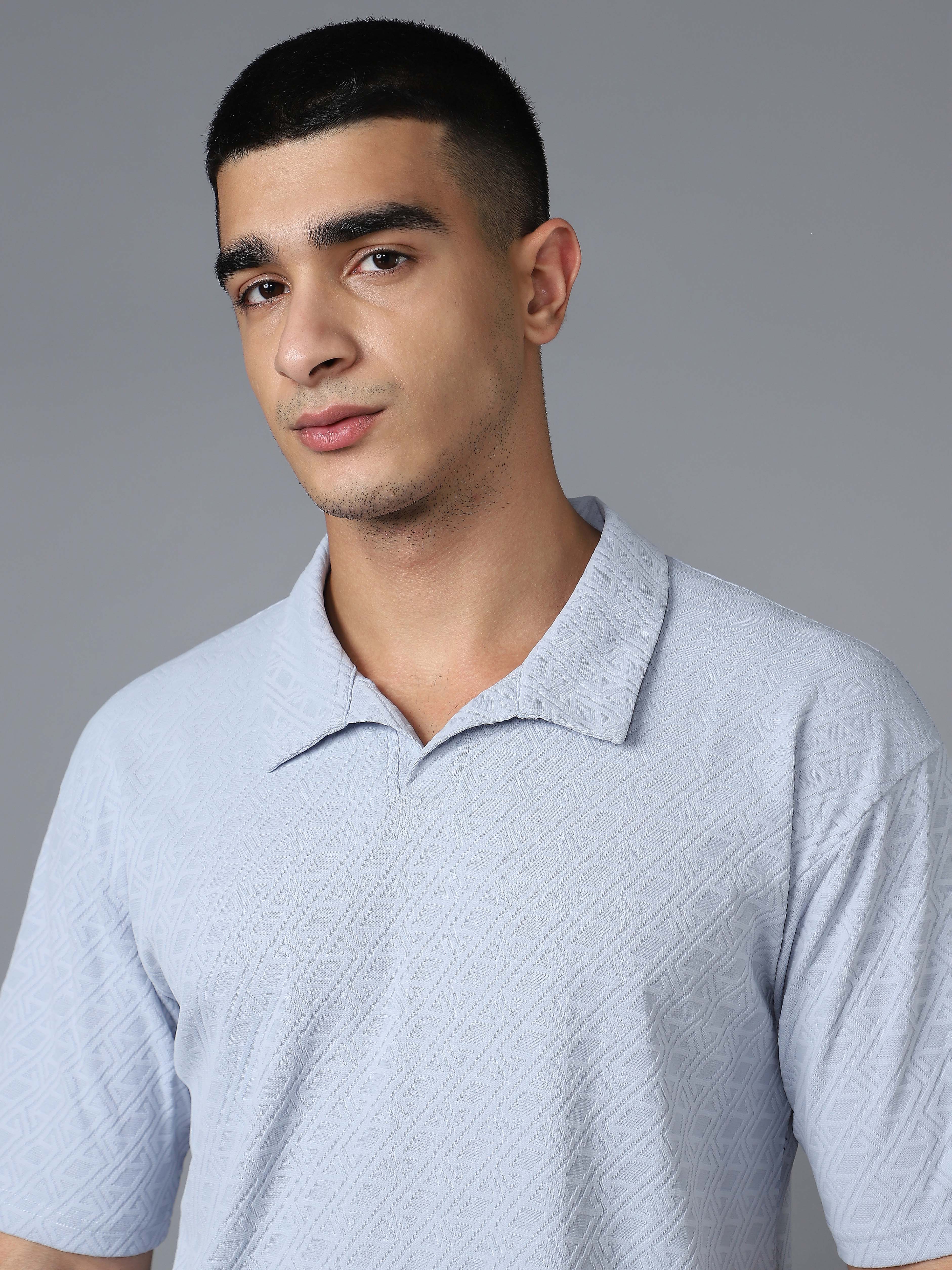 Men Textured Oversized Polo Sports T-shirt with COTFLEX - Image 7