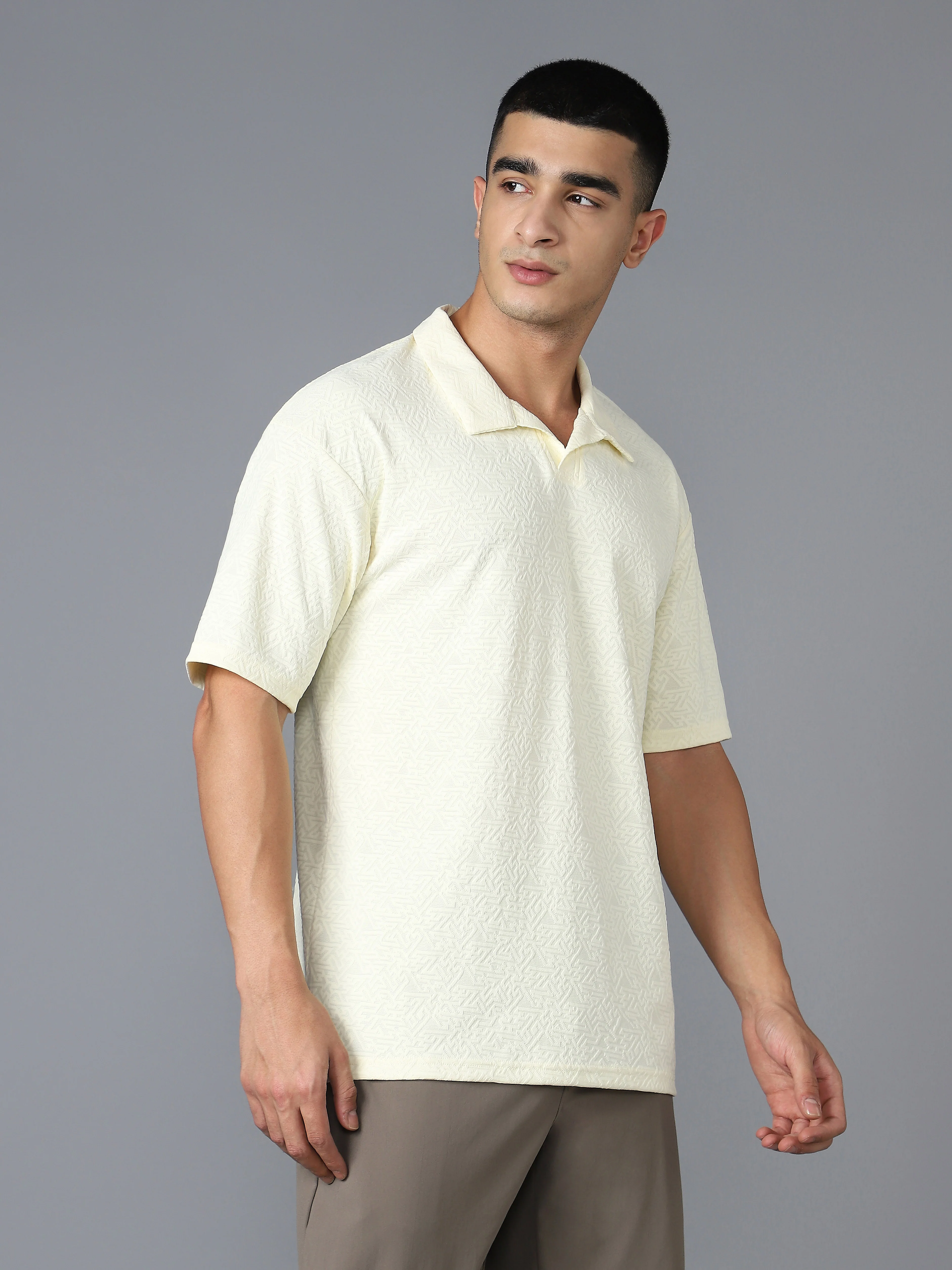 Men Textured Oversized Polo Sports T-shirt with COTFLEX - Image 3