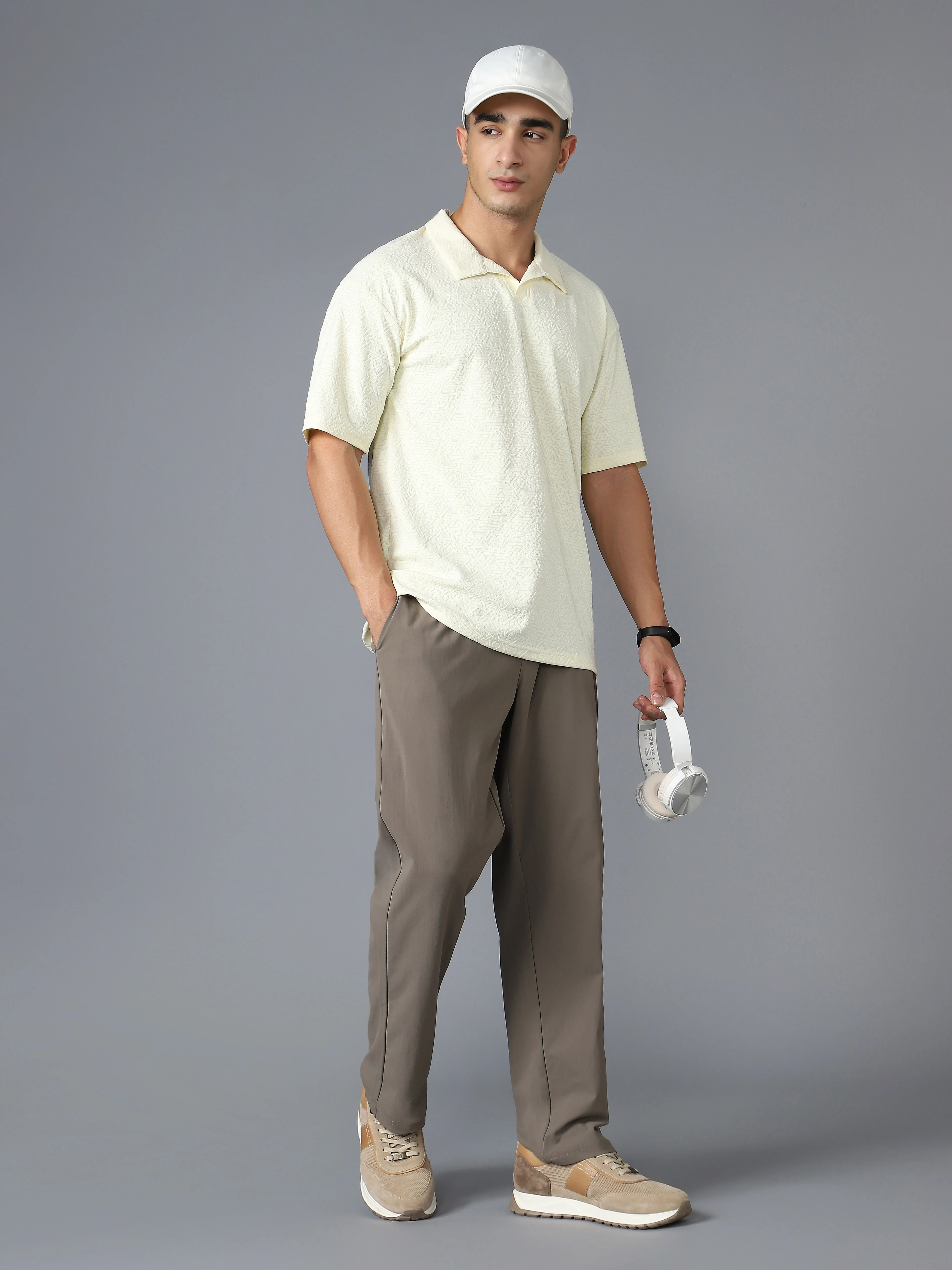 Men Textured Oversized Polo Sports T-shirt with COTFLEX - Image 6