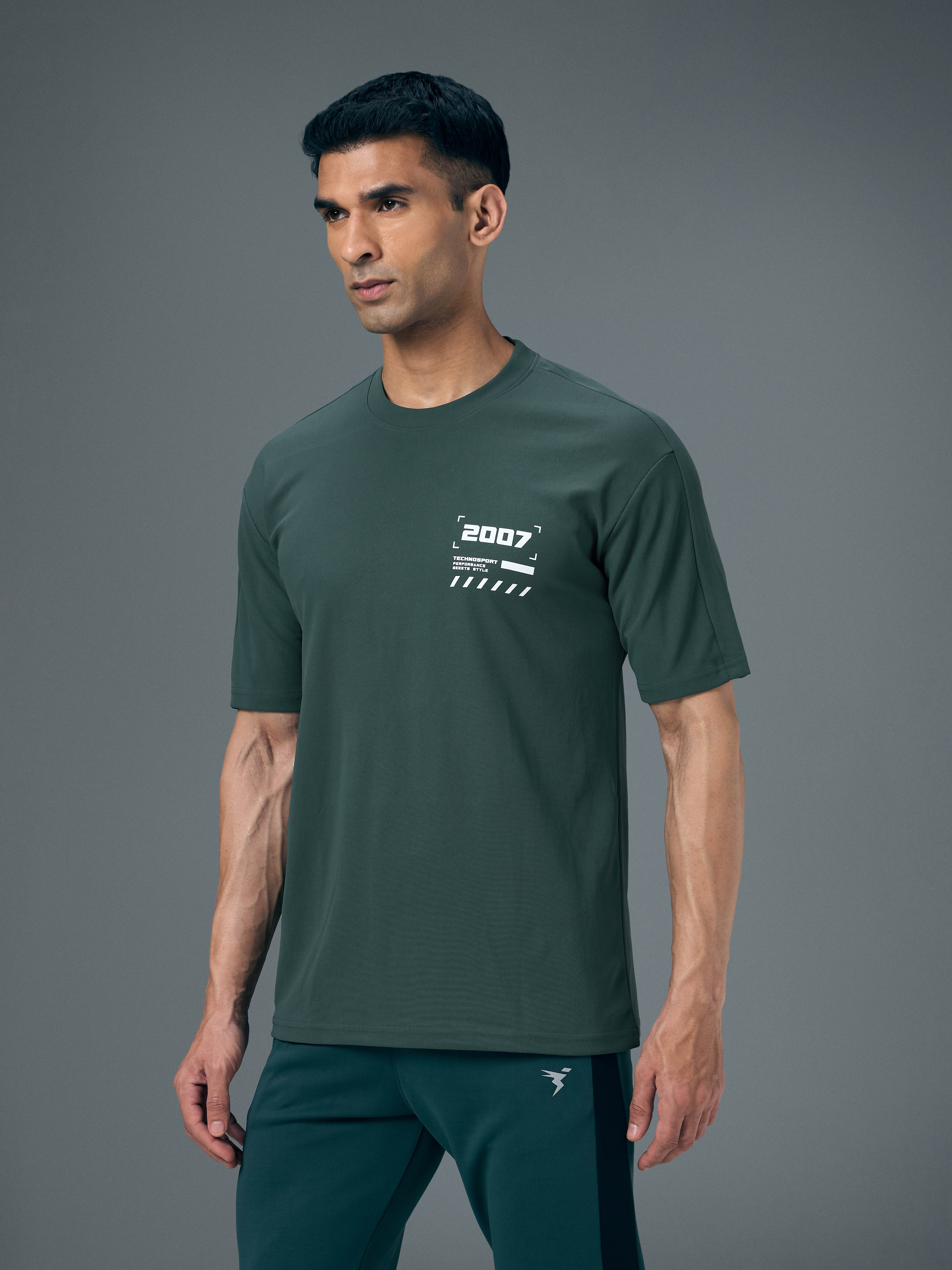 Men Typography Printed Oversized Round Neck Sports T-shirt with MATPIQ - Image 4