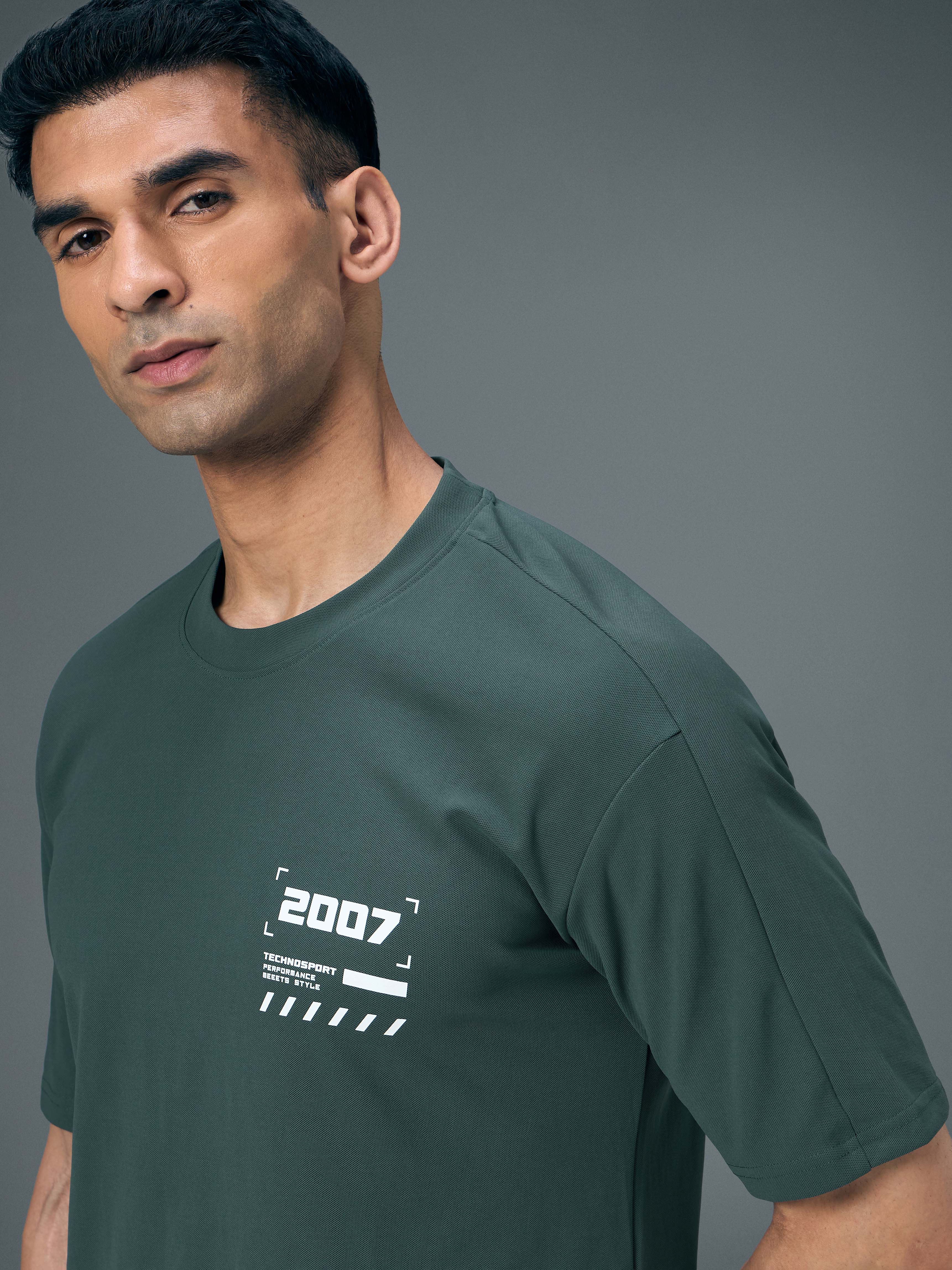 Men Typography Printed Oversized Round Neck Sports T-shirt with MATPIQ - Image 6