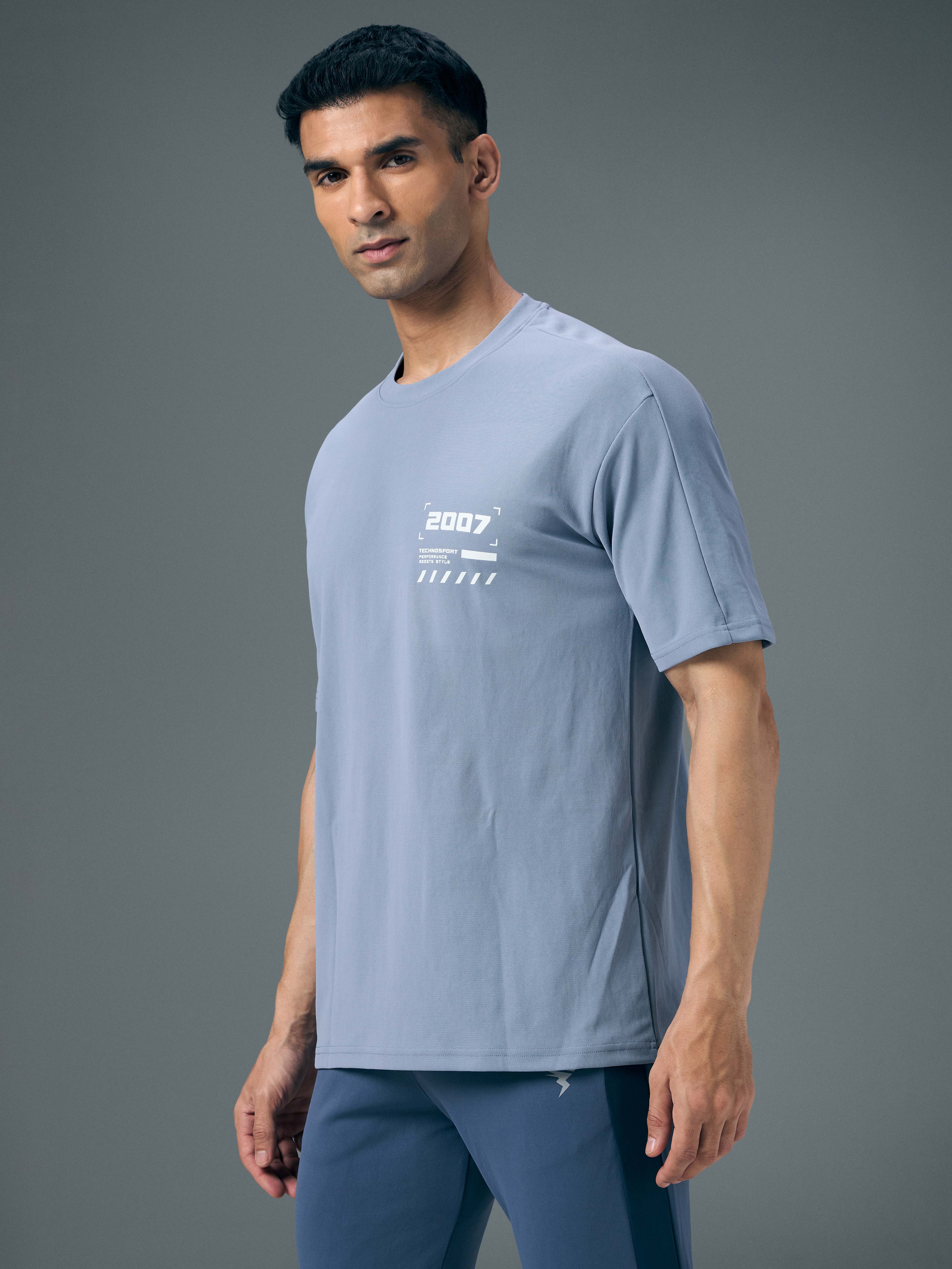 Men Typography Printed Oversized Round Neck Sports T-shirt with MATPIQ - Image 4