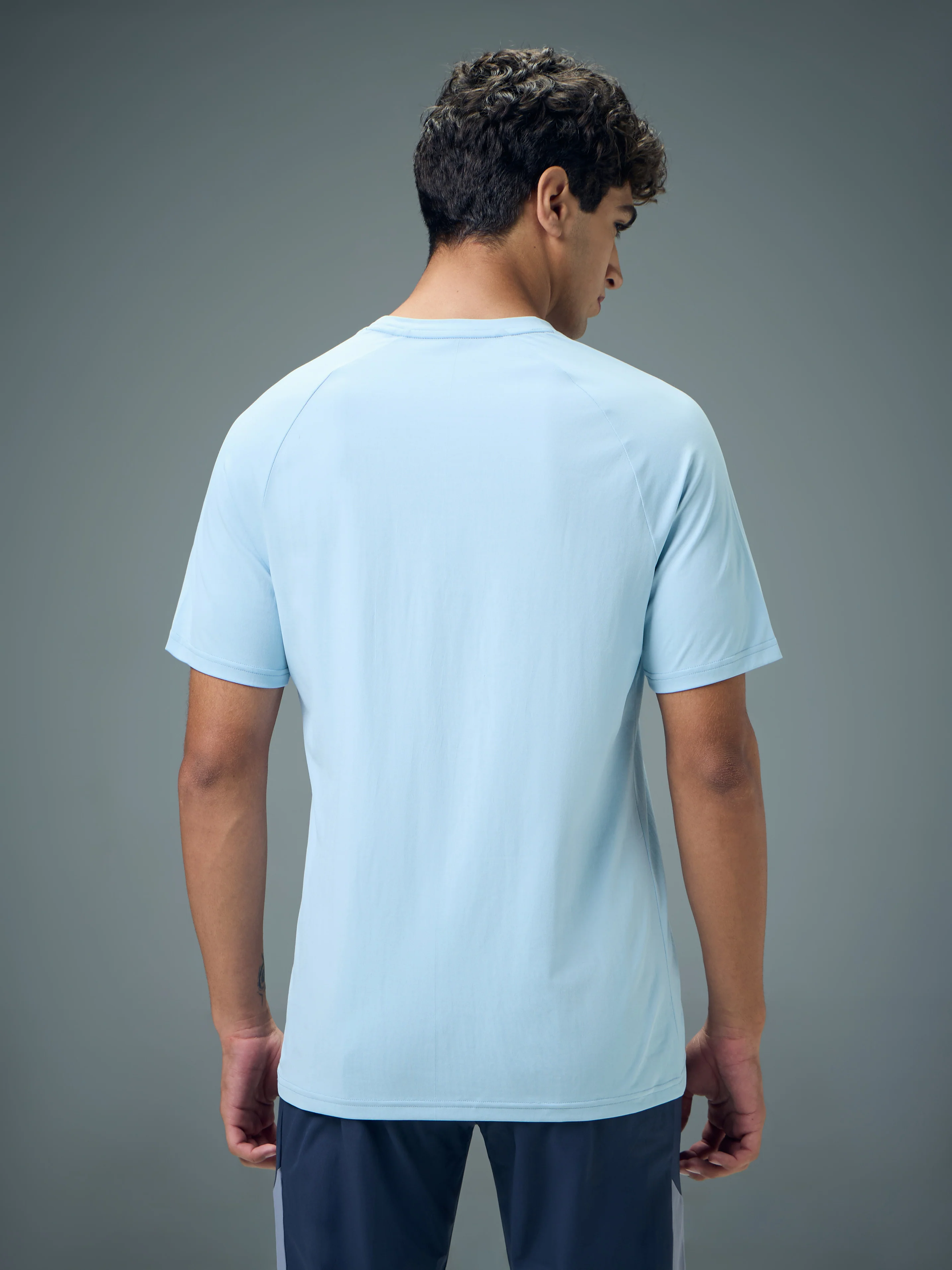 Men Typography Printed Slim Fit Round Neck Sports T-shirt with COTFLEX - Image 4