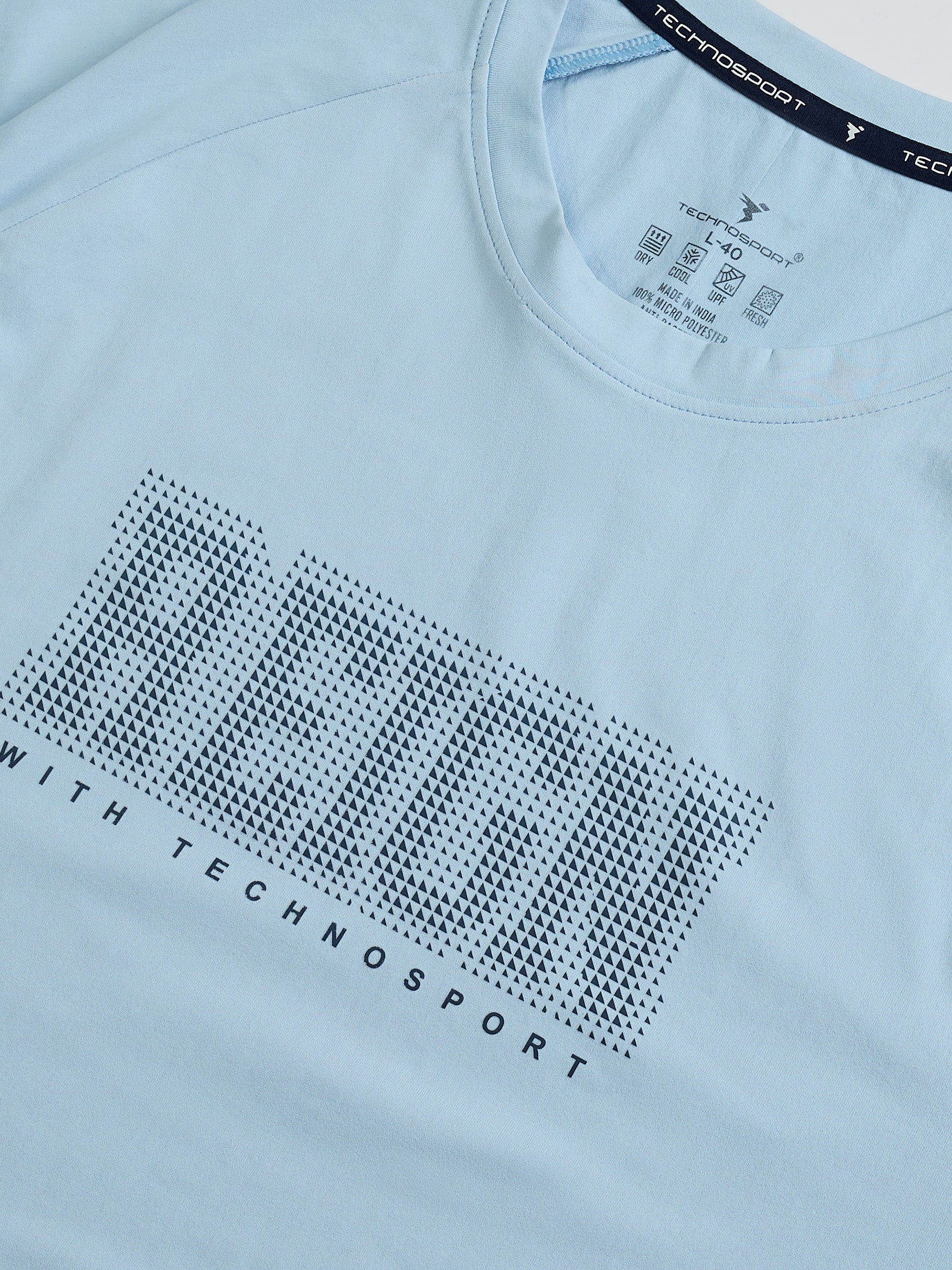 Men Typography Printed Slim Fit Round Neck Sports T-shirt with COTFLEX - Image 7
