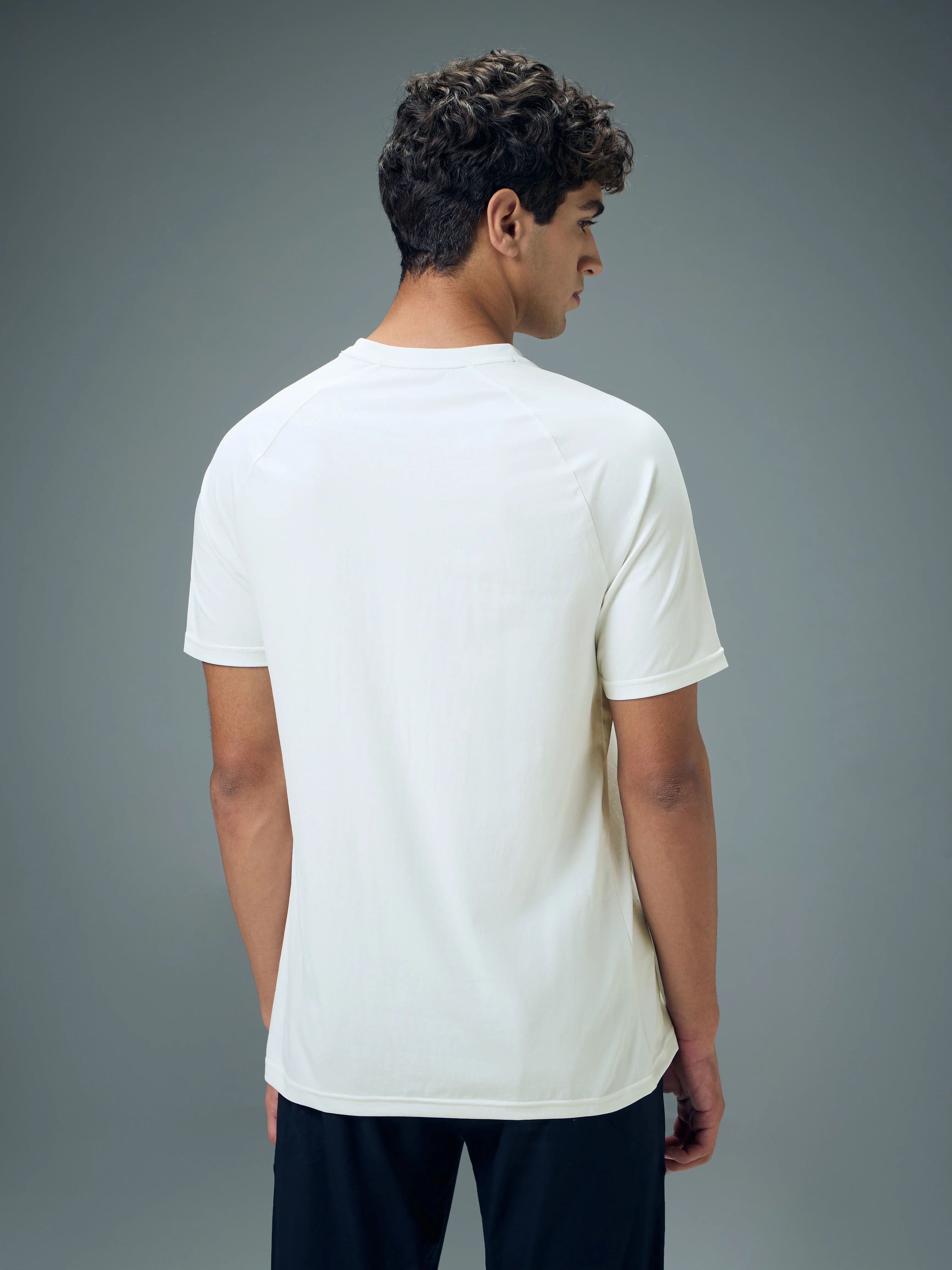 Men Typography Printed Slim Fit Round Neck Sports T-shirt with COTFLEX - Image 3