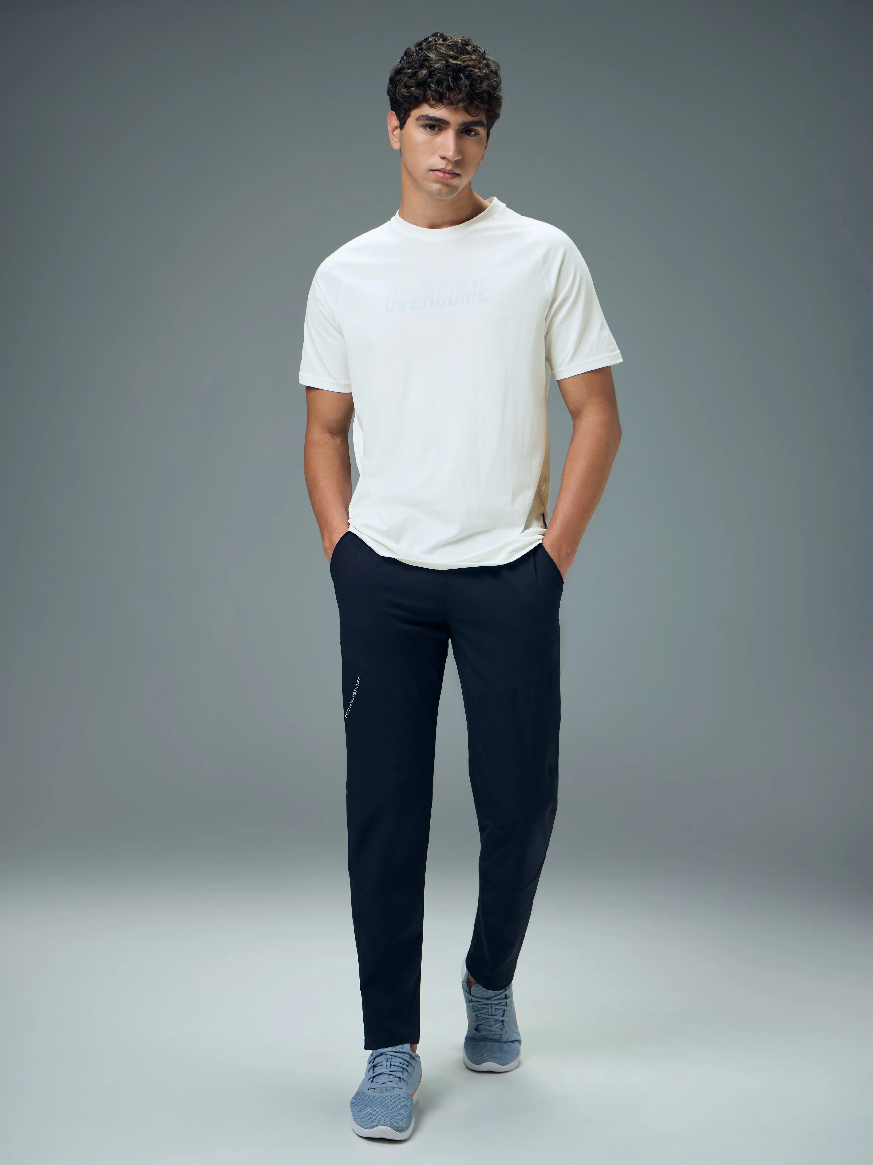 Men Typography Printed Slim Fit Round Neck Sports T-shirt with COTFLEX - Image 5