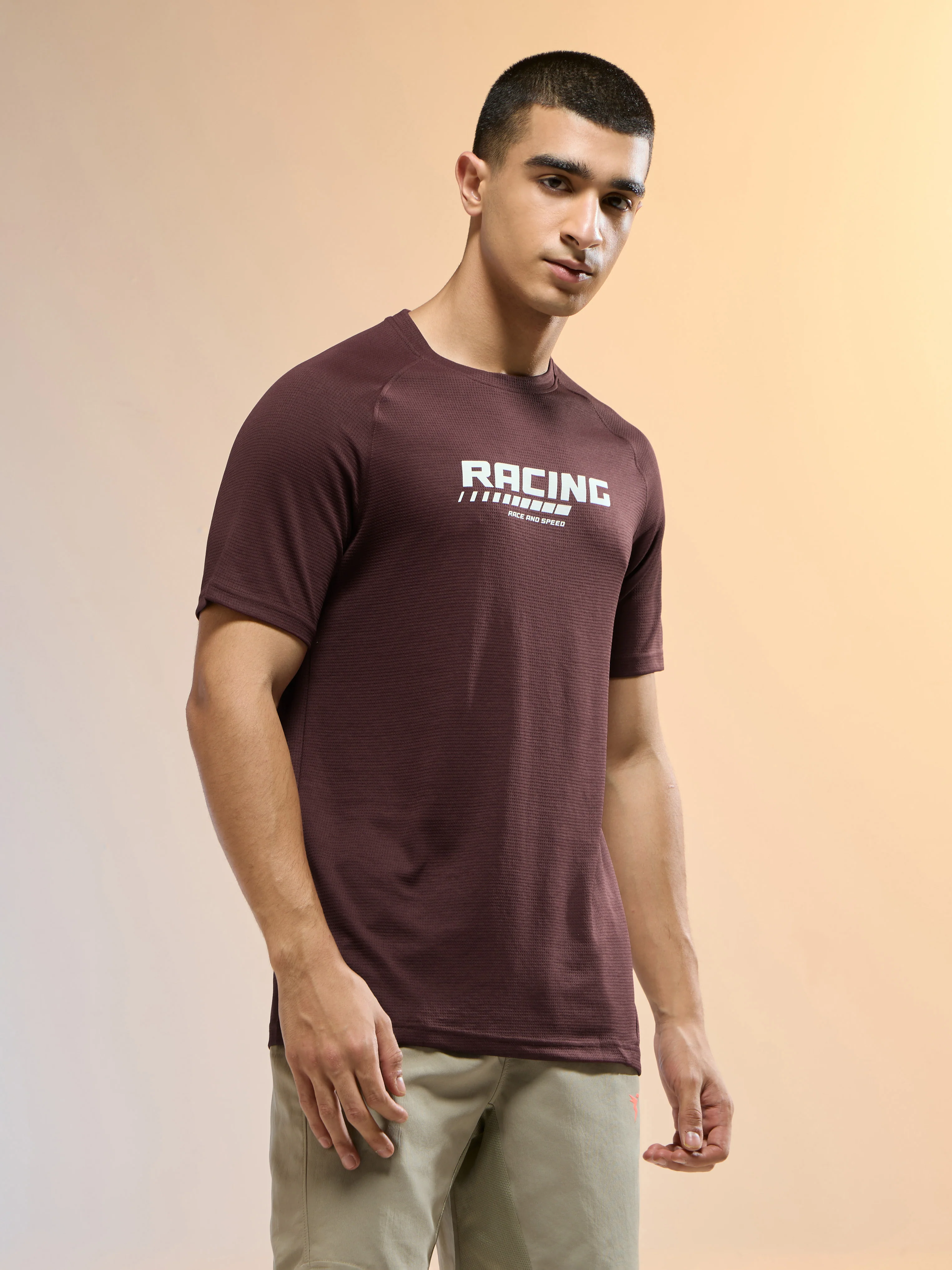 Men Typography Printed Slim Fit Round Neck Sports T-shirt with TECHNOCOOL+ - Image 4