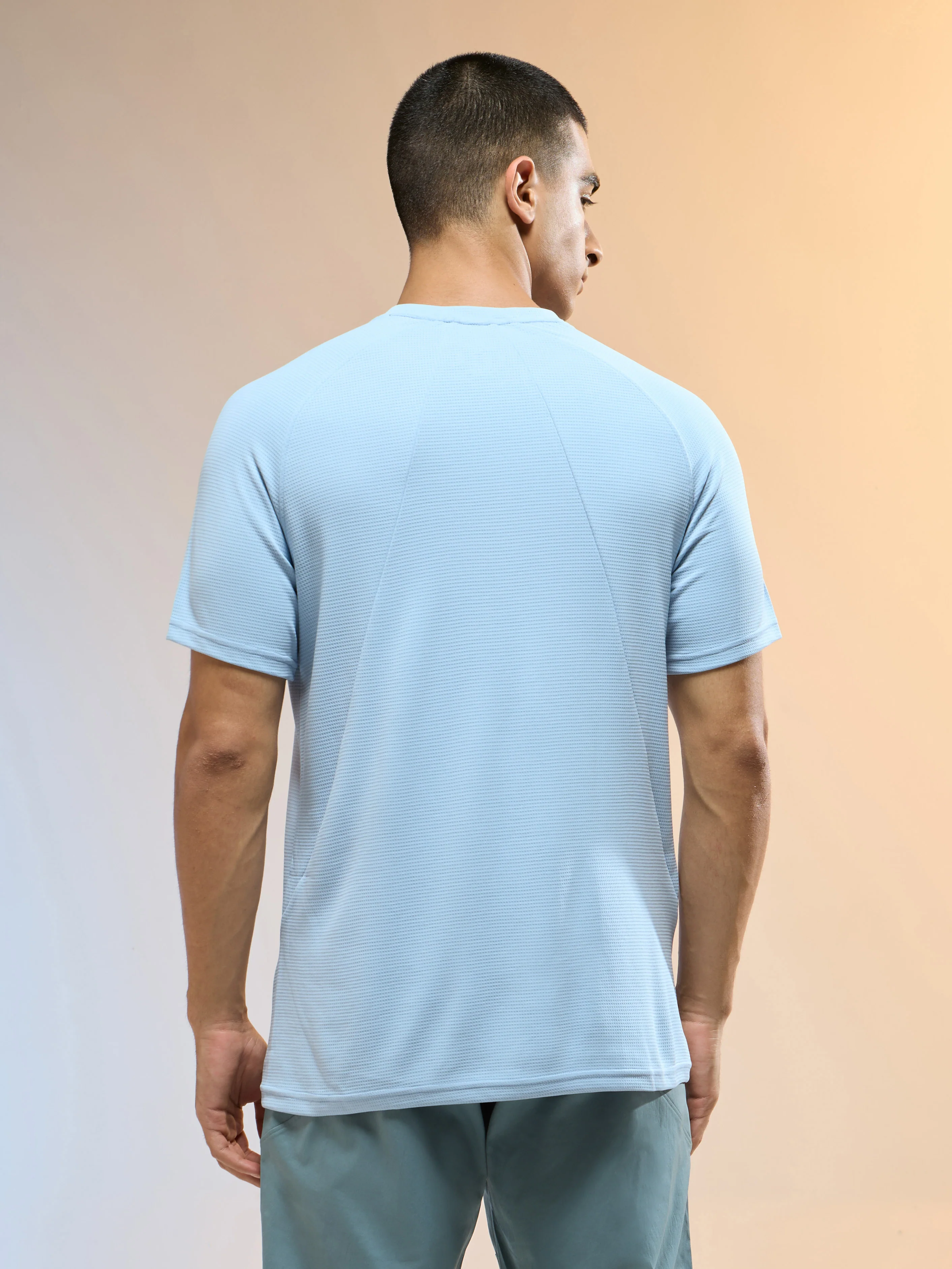 Men Typography Printed Slim Fit Round Neck Sports T-shirt with TECHNOCOOL+ - Image 3
