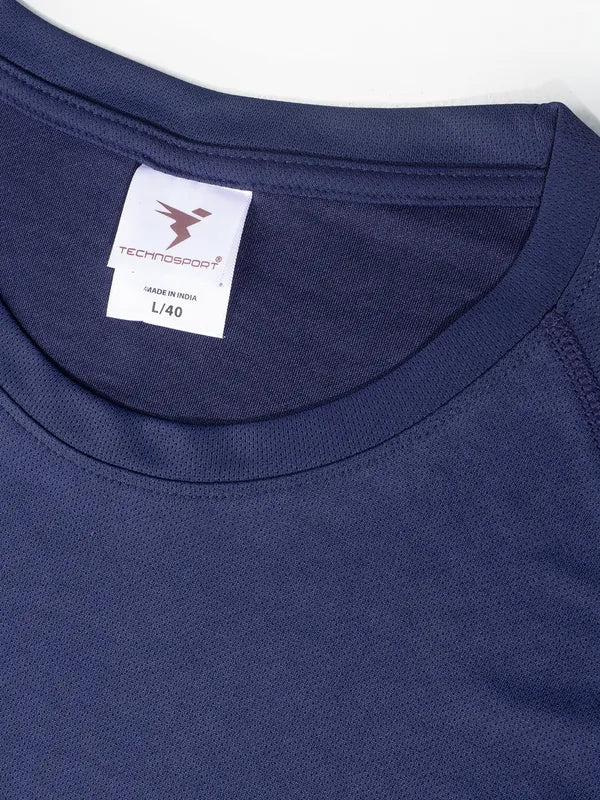 Men Solid Slim Fit Crew Neck T-shirt with TECHNO COOL - Image 6