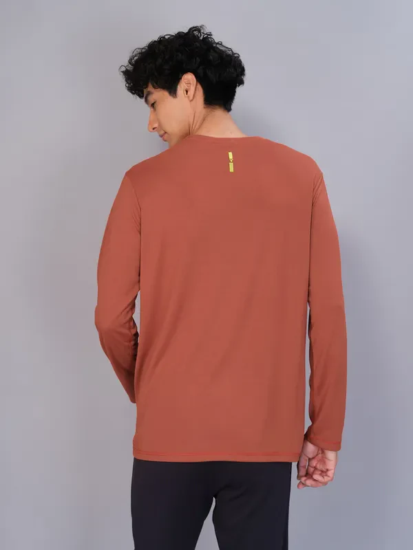 Men Solid Slim Fit Crew Neck T-shirt with TECHNO COOL - Image 2