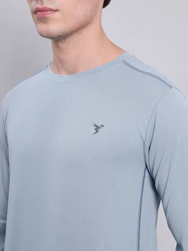 Men Solid Slim Fit Crew Neck T-shirt with TECHNO COOL+ - Image 6